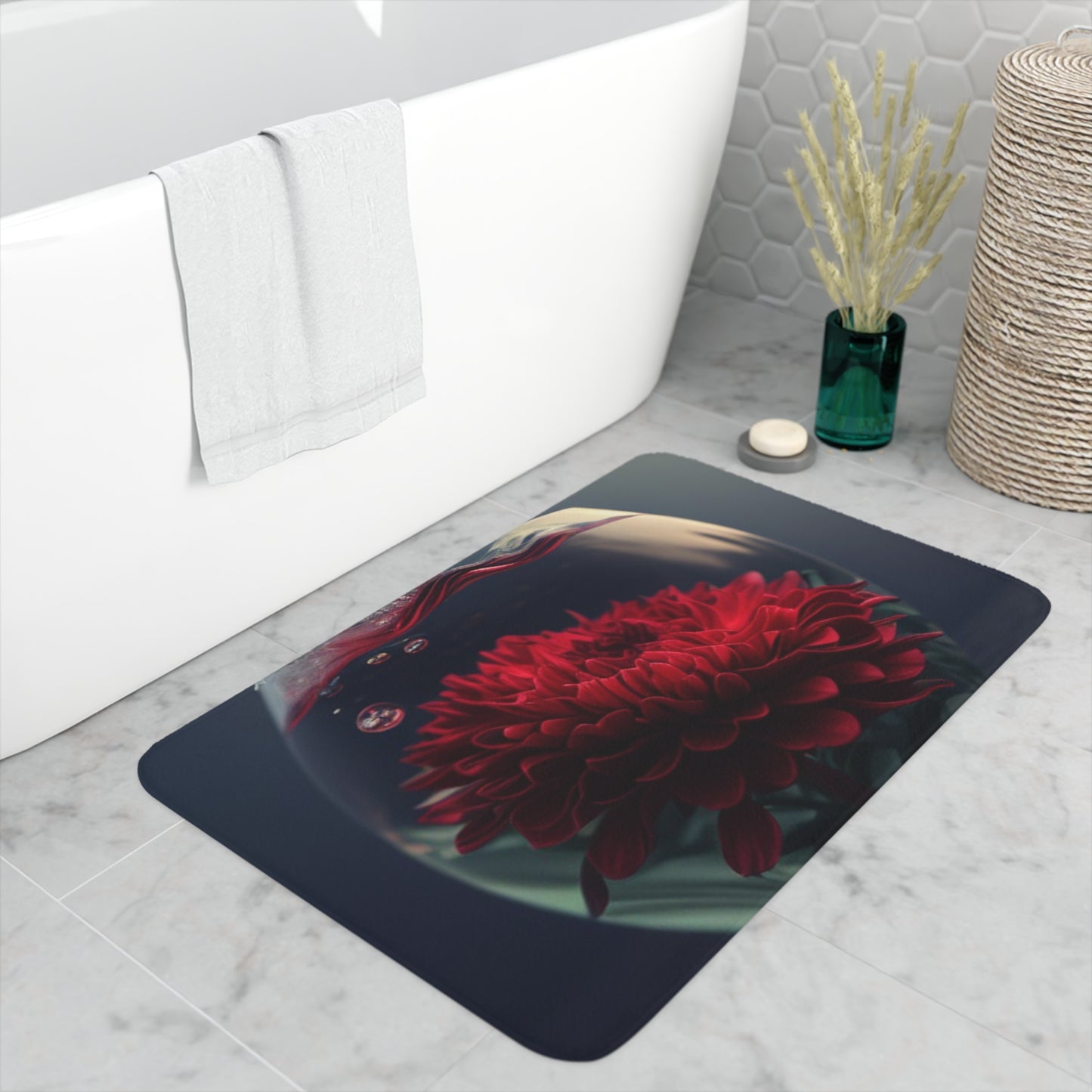 Memory Foam Bath Mat Chrysanthemum 1