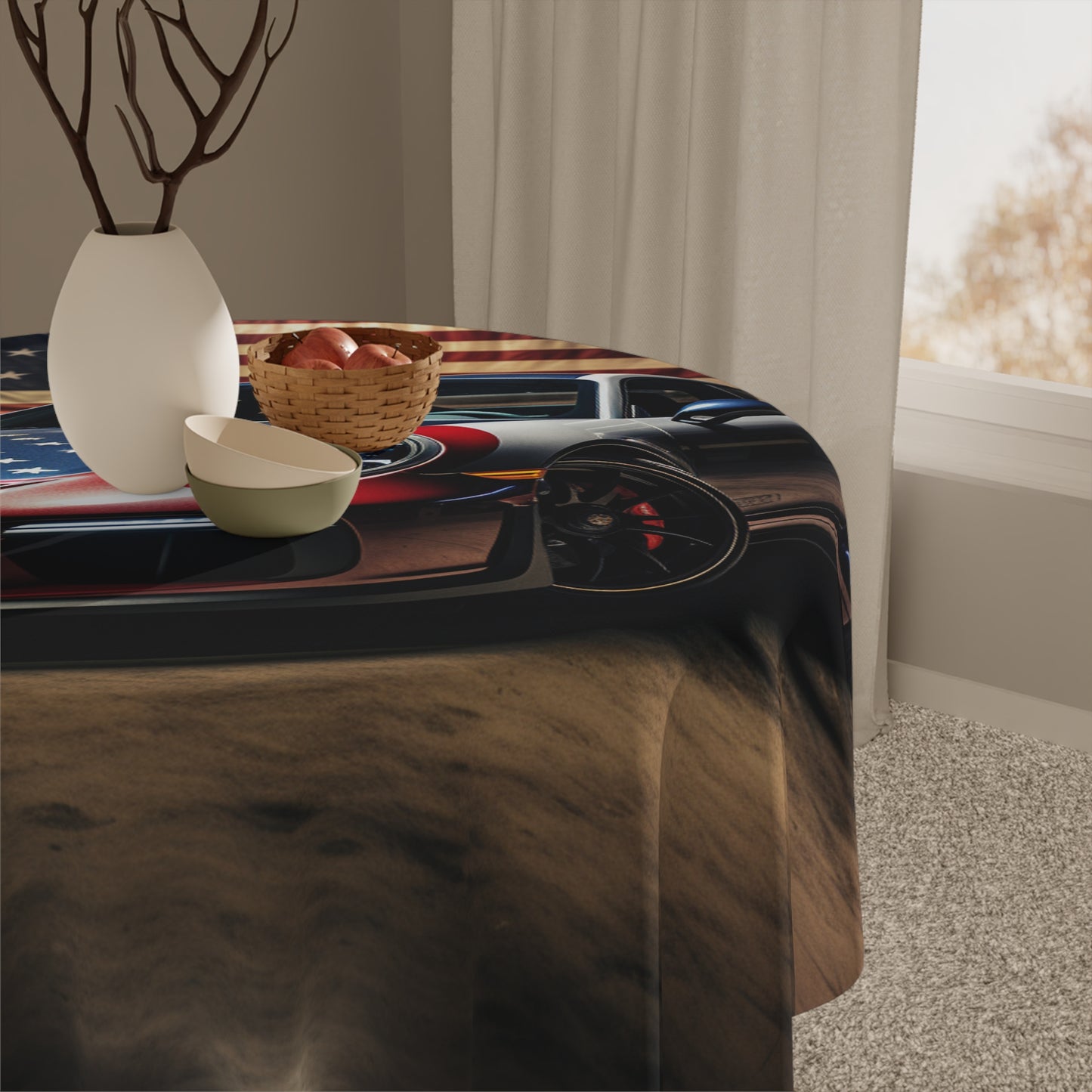 Tablecloth American Flag Background Porsche 1