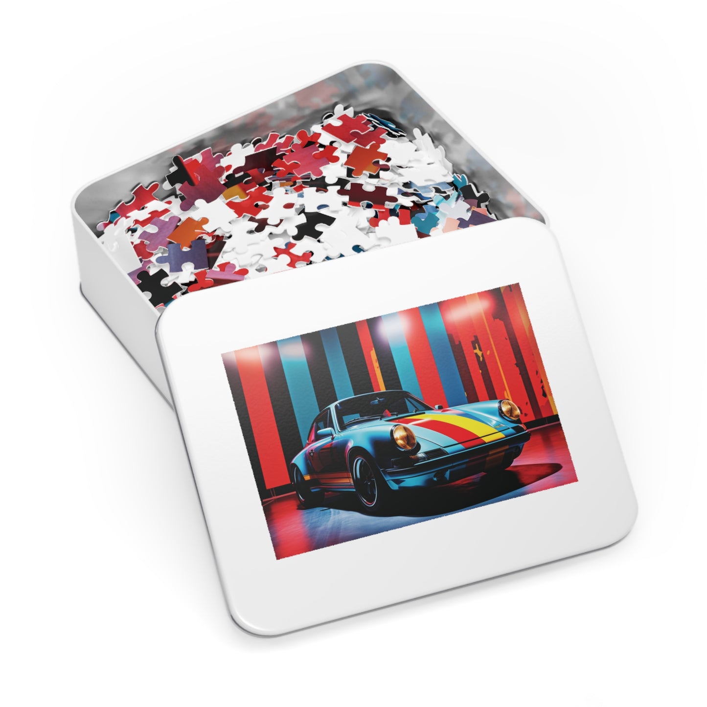 Jigsaw Puzzle (30, 110, 252, 500,1000-Piece) Macro American Flag Porsche 3
