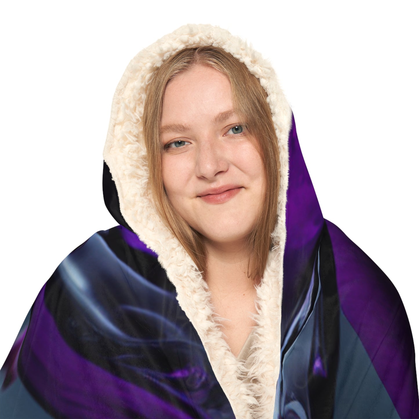 Snuggle Hooded Blanket Purple Sweet pea in a vase 4