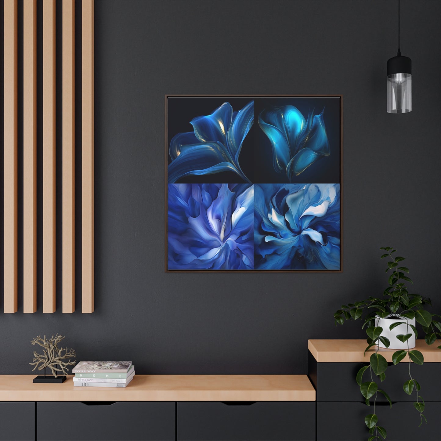 Gallery Canvas Wraps, Square Frame Abstract Blue Tulip 5