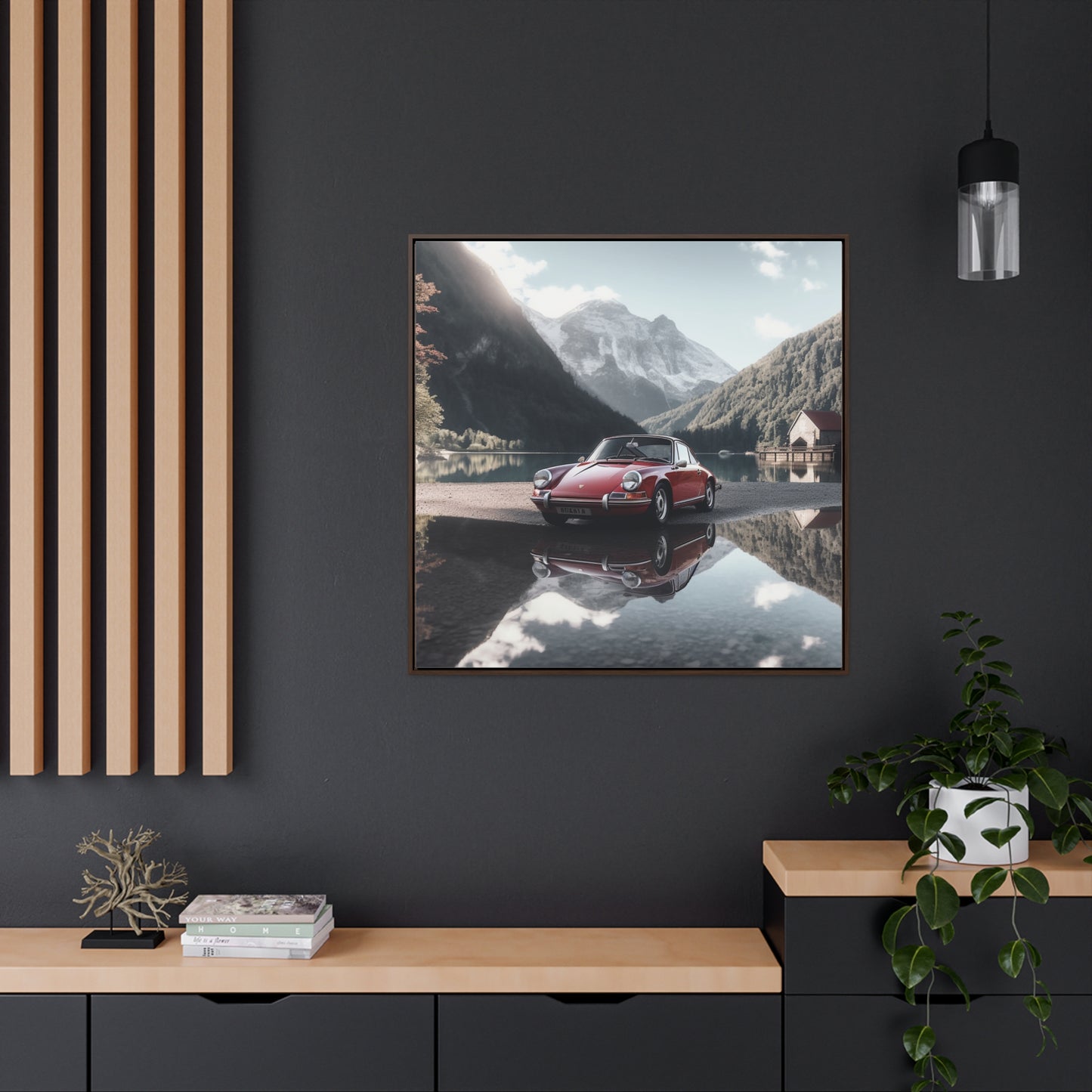 Gallery Canvas Wraps, Square Frame Porsche Lake 4