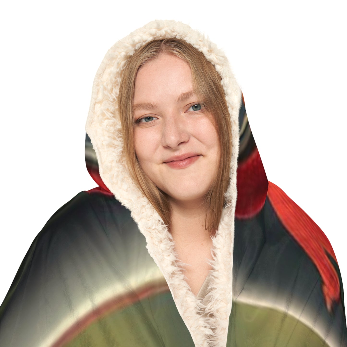 Snuggle Hooded Blanket Red Lily in a Glass vase 1