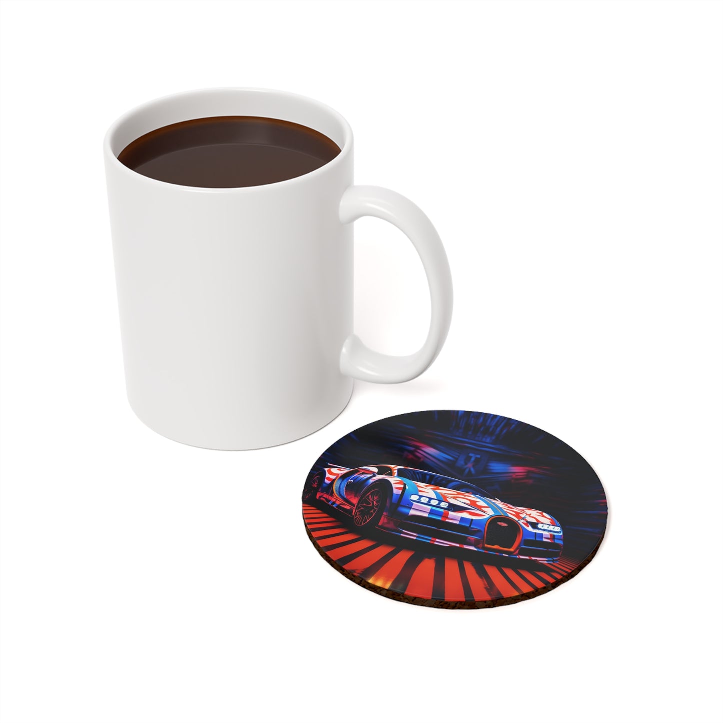 Cork Back Coaster Macro Bugatti American Flag 1