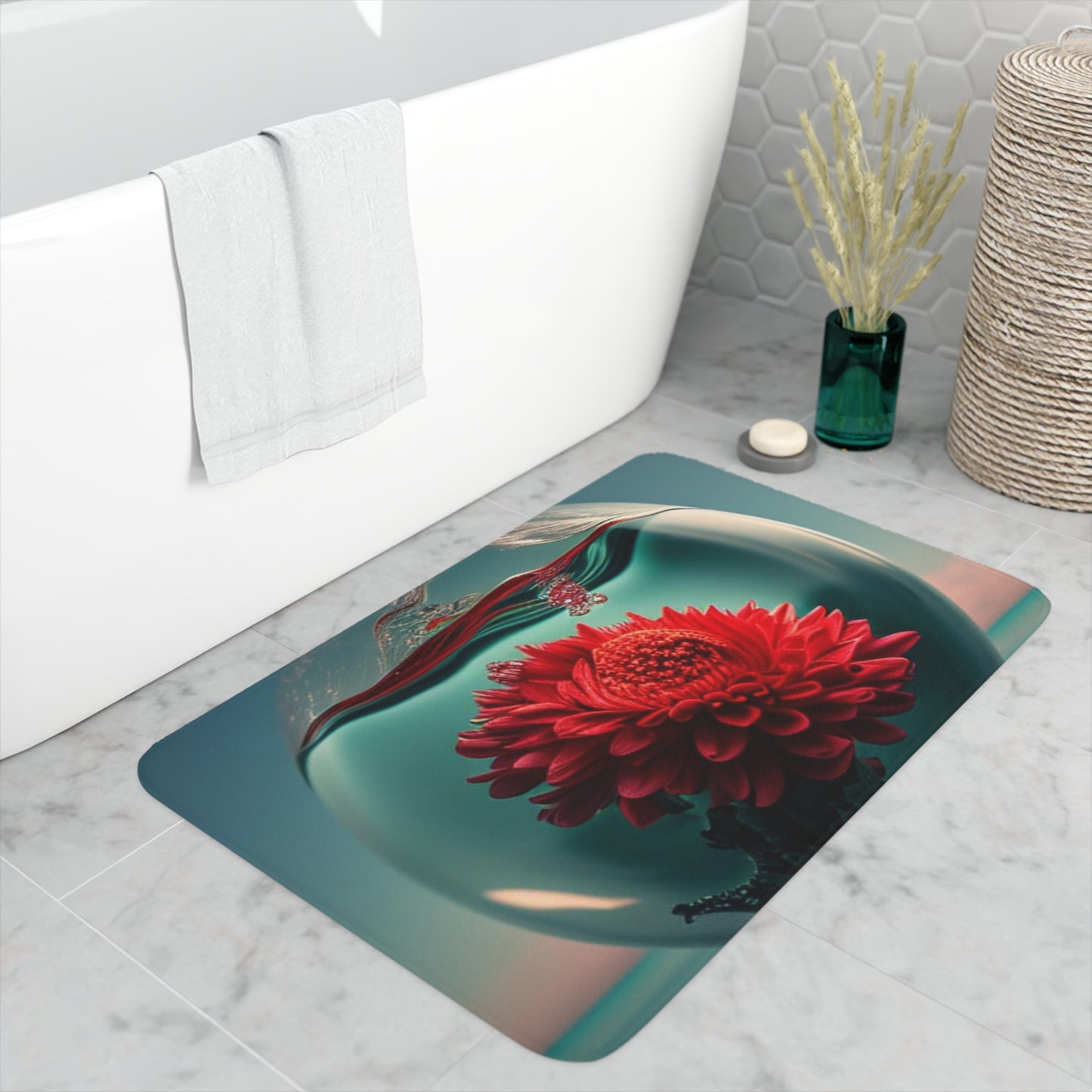 Memory Foam Bath Mat Chrysanthemum 4