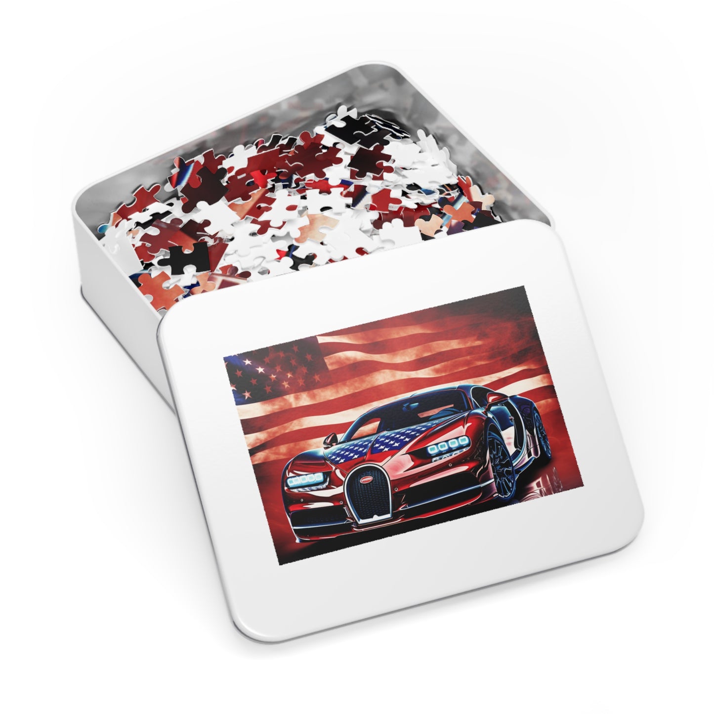 Jigsaw Puzzle (30, 110, 252, 500,1000-Piece) Abstract American Flag Background Bugatti 3