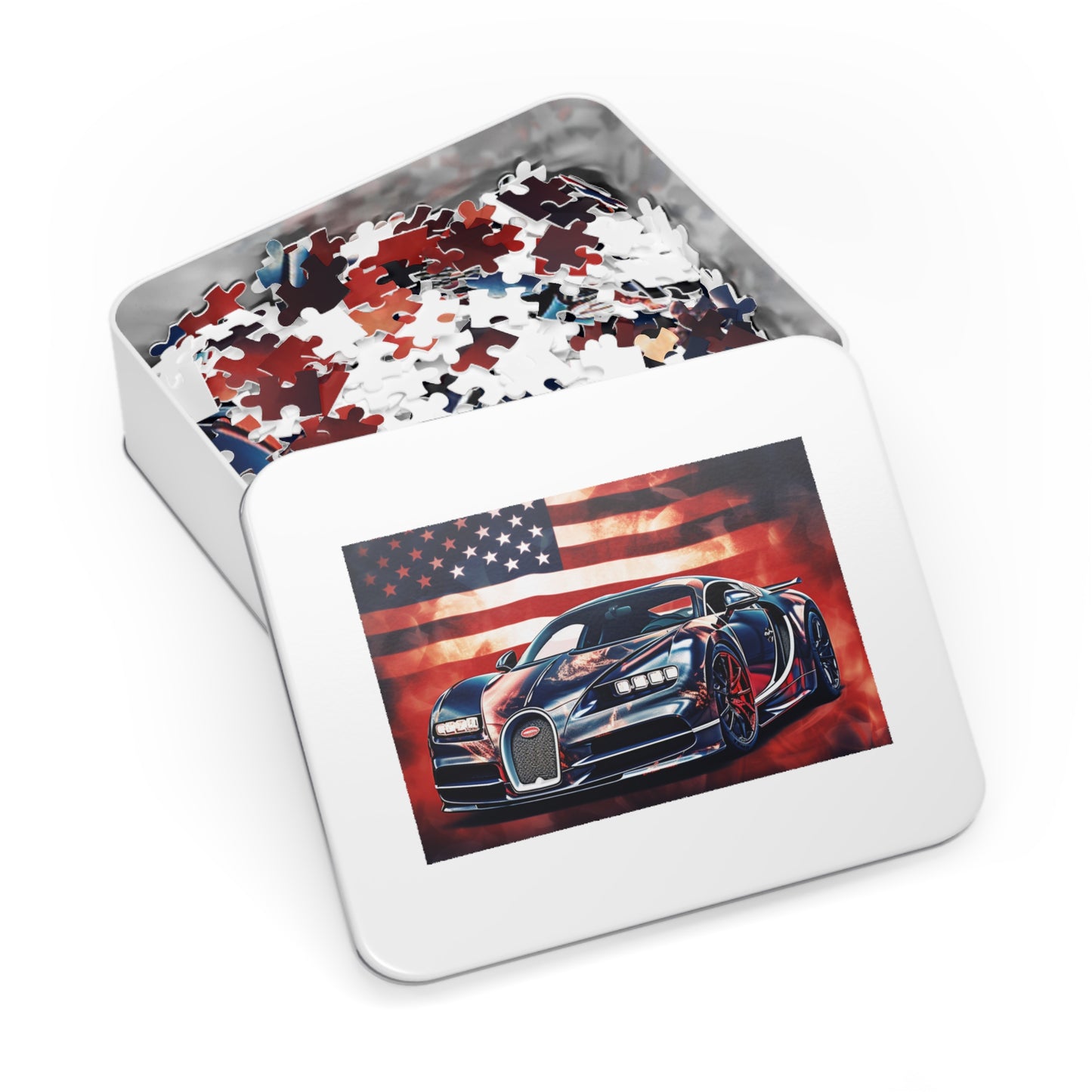 Jigsaw Puzzle (30, 110, 252, 500,1000-Piece) Abstract American Flag Background Bugatti 4
