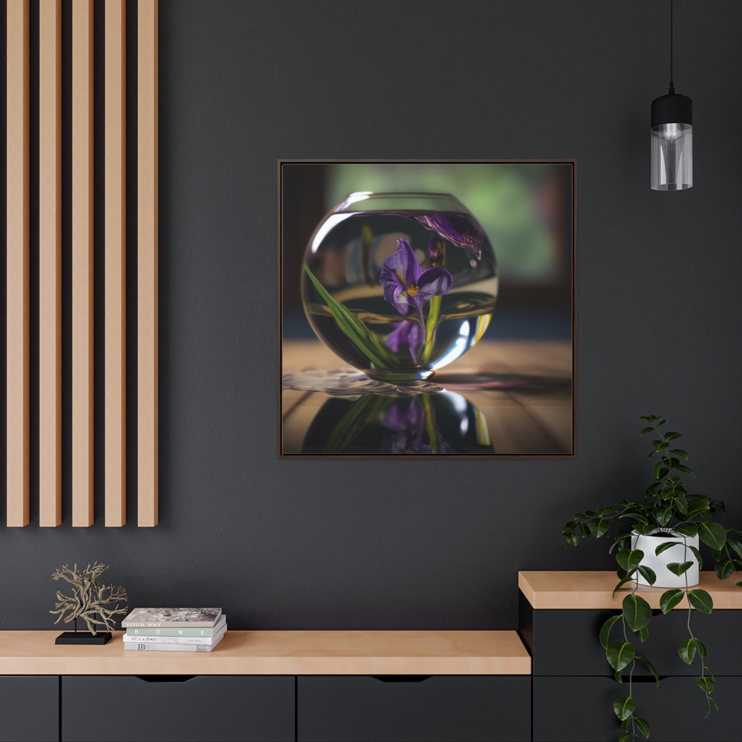 Gallery Canvas Wraps, Square Frame Purple Iris in a vase 1