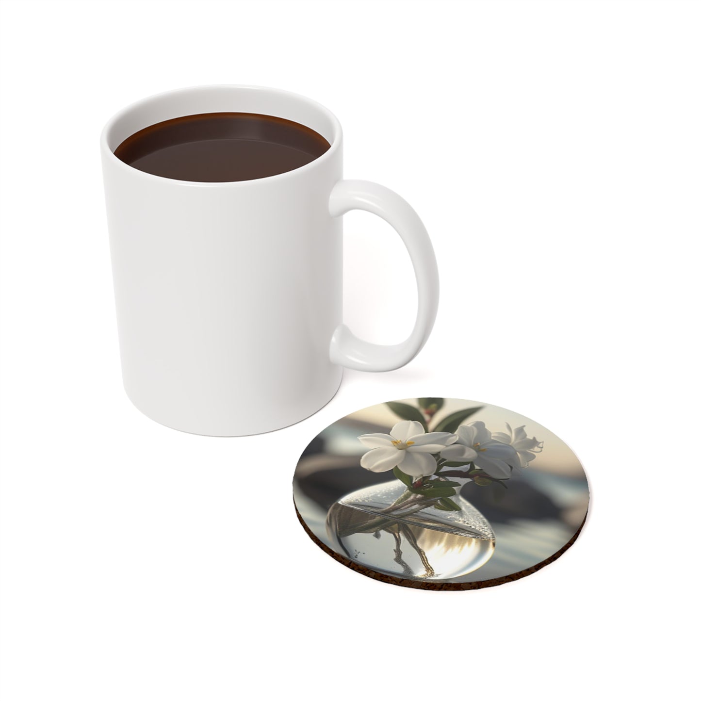 Cork Back Coaster Jasmine glass vase 1