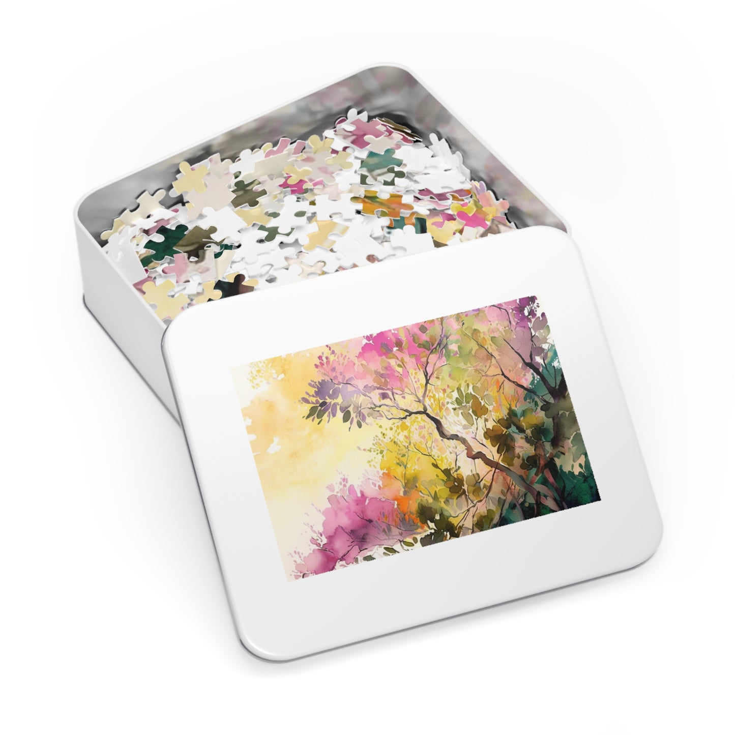 Jigsaw Puzzle (30, 110, 252, 500,1000-Piece) Mother Nature Bright Spring Colors Realistic Watercolor 2