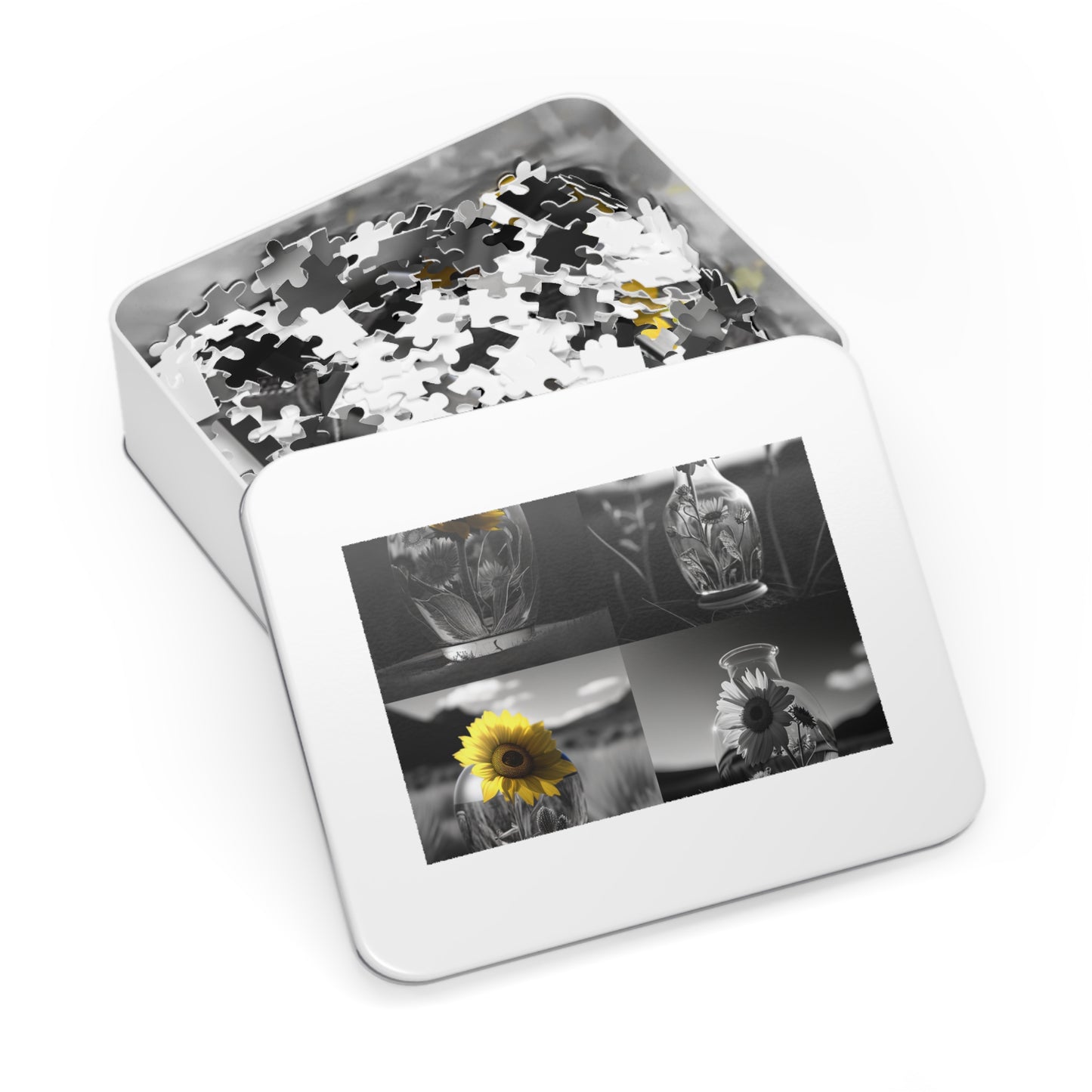 Jigsaw Puzzle (30, 110, 252, 500,1000-Piece) Yellw Sunflower in a vase 5