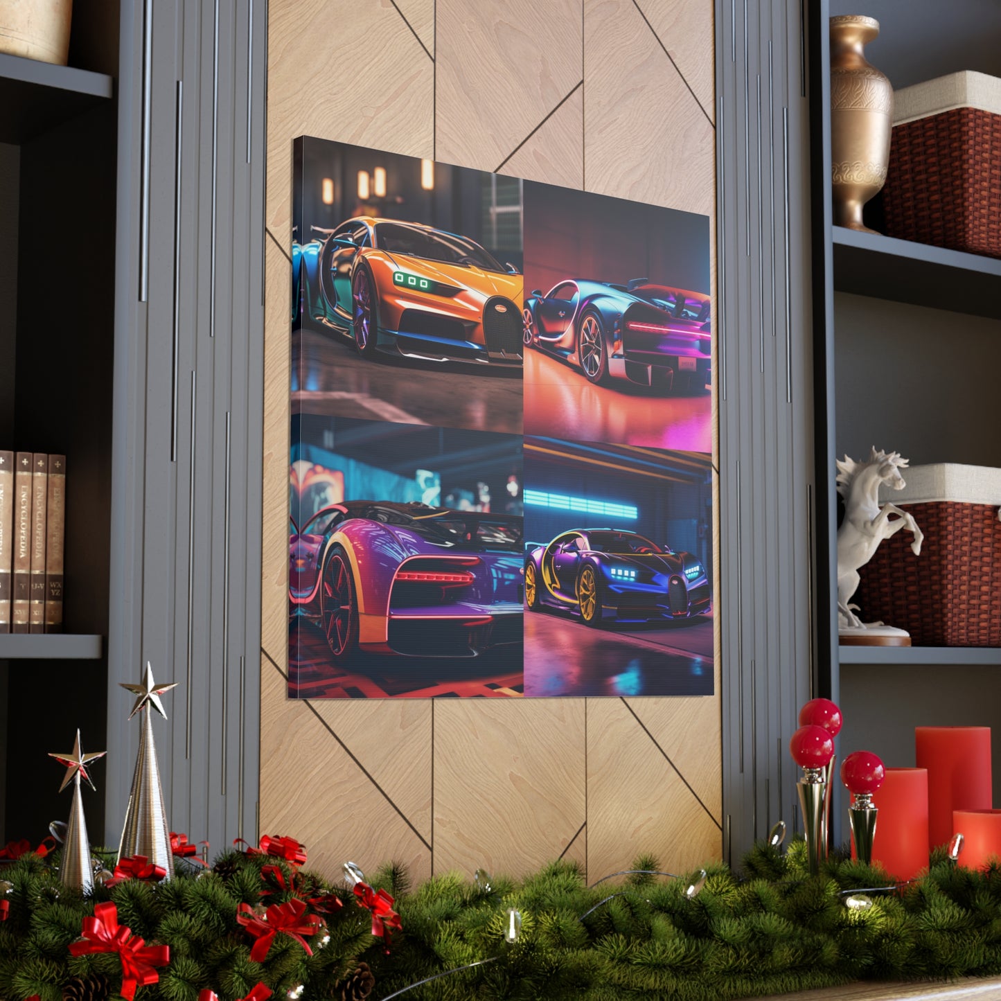 Canvas Gallery Wraps Hyper Bugatti Neon Chiron 5