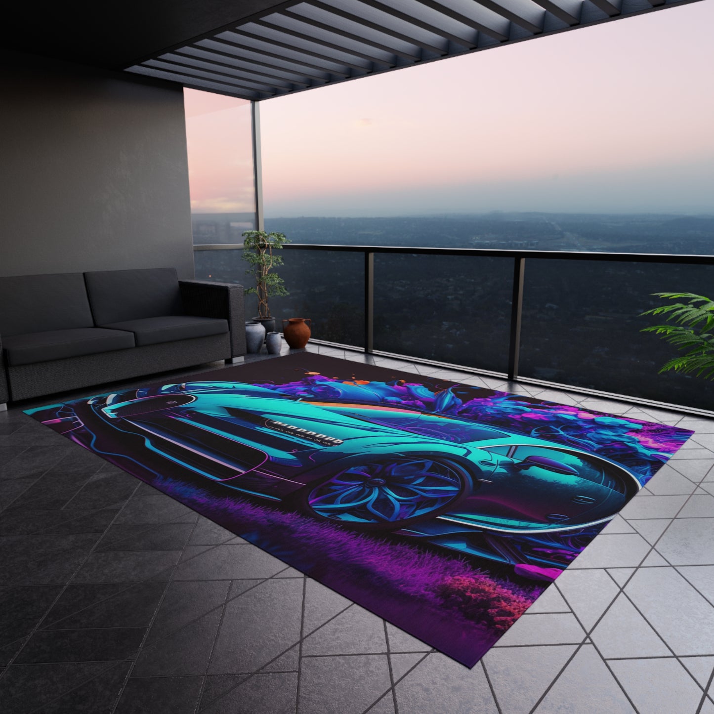 Outdoor Rug Bugatti Neon Chiron 3