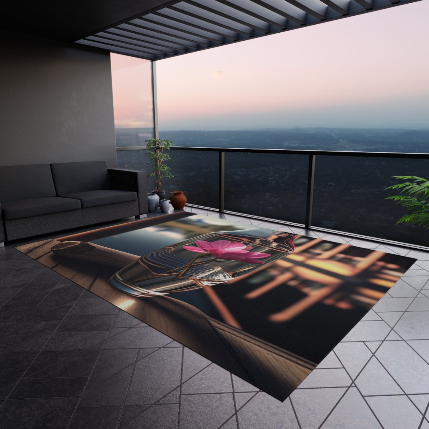 Outdoor Rug Magnolia in a Glass vase 3