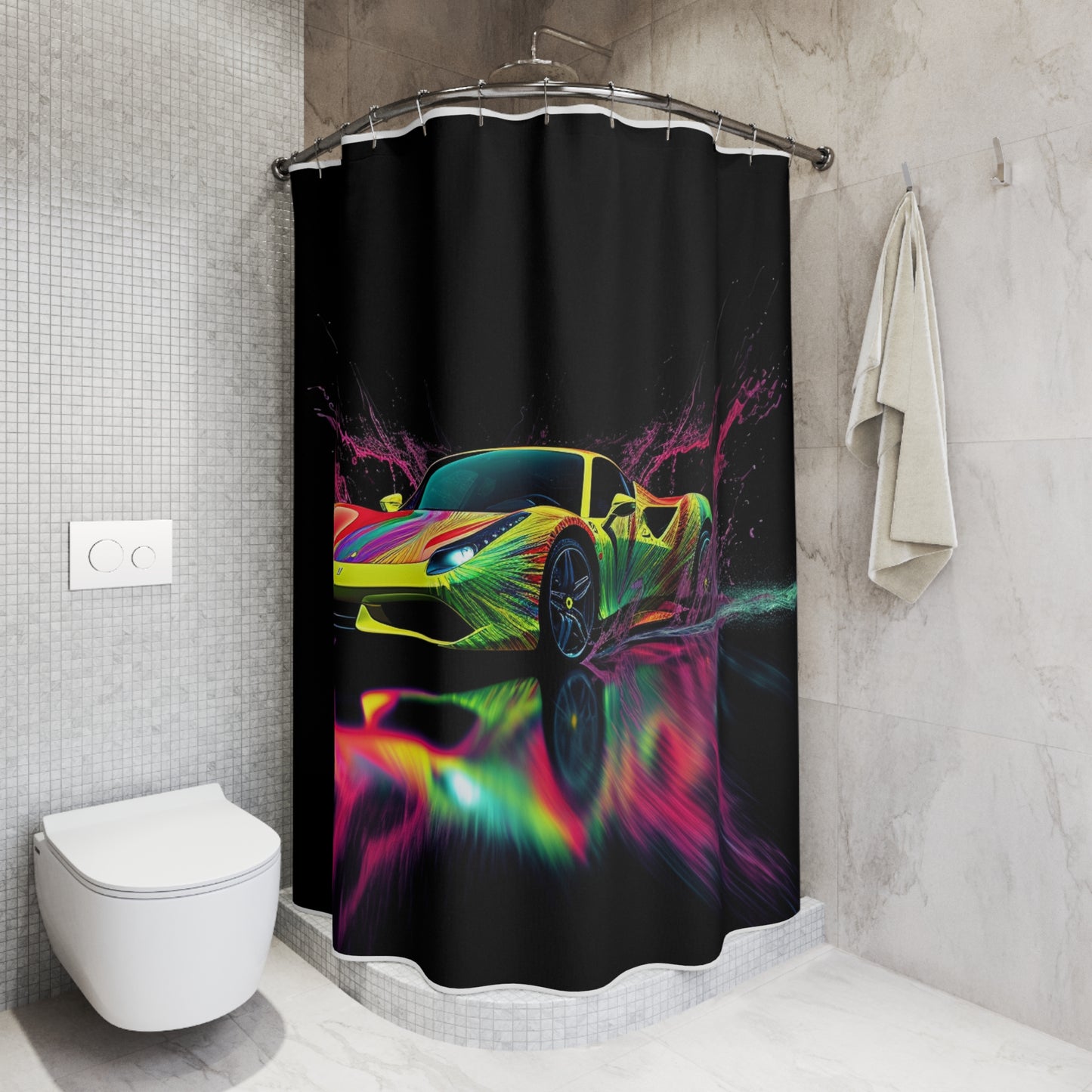 Polyester Shower Curtain Ferrari Fusion Water 2
