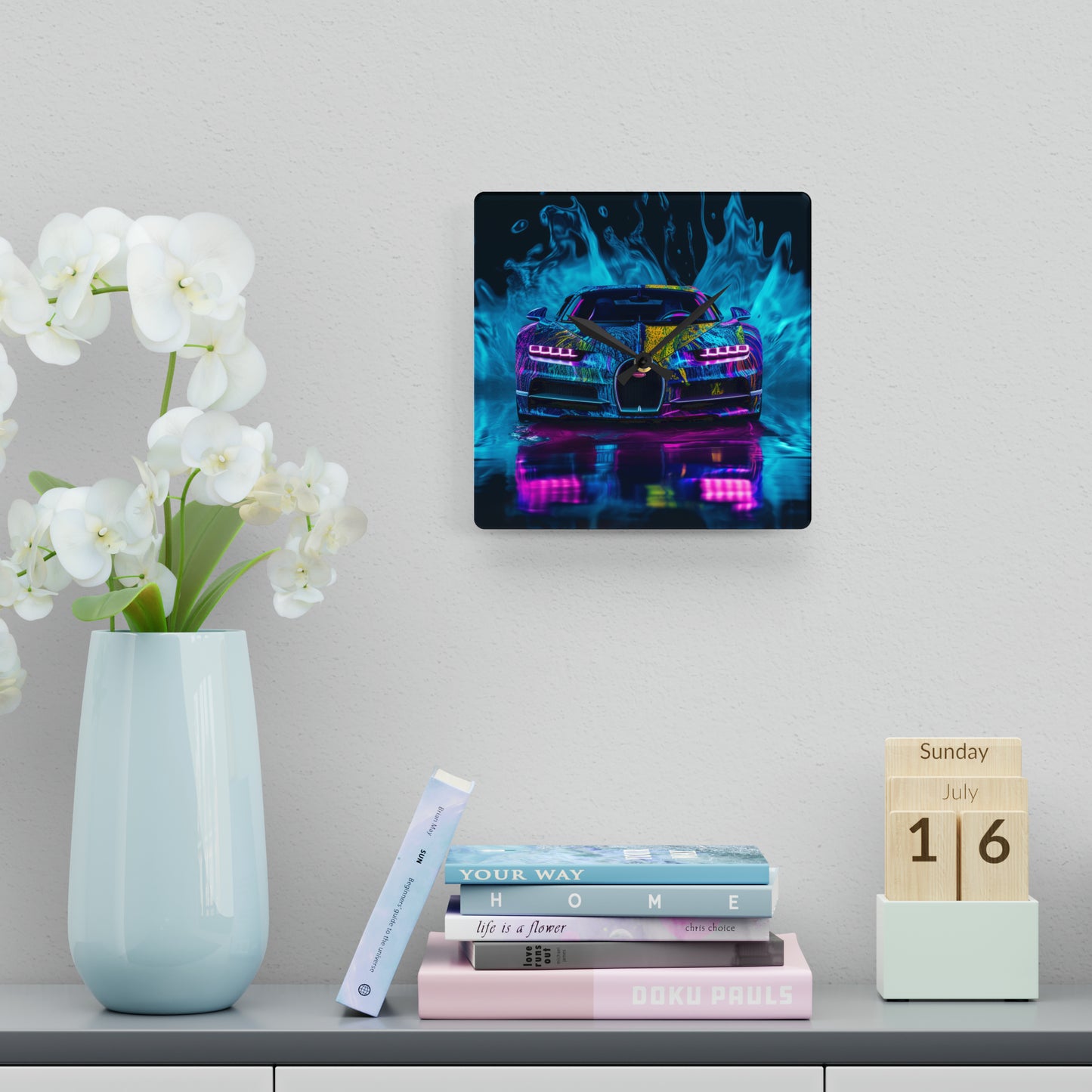 Acrylic Wall Clock Bugatti Water 2