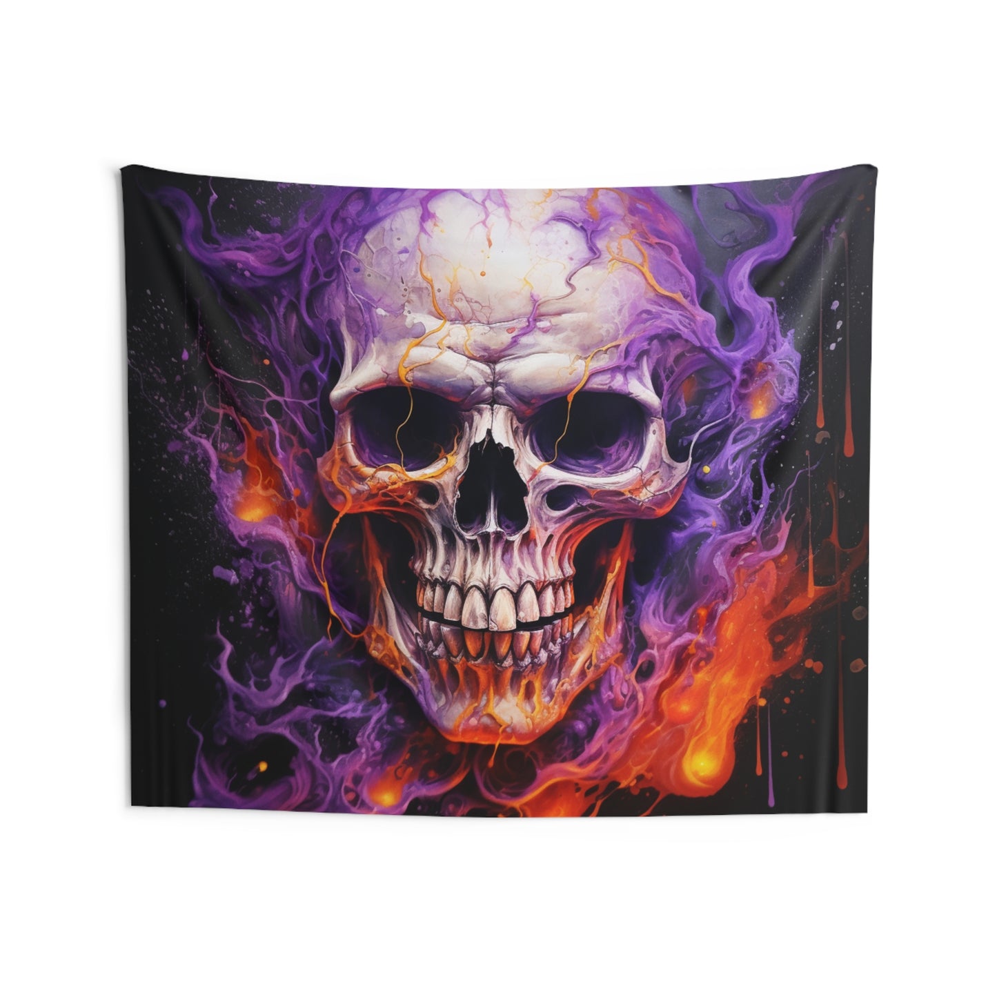 Indoor Wall Tapestries Skull Flames 2
