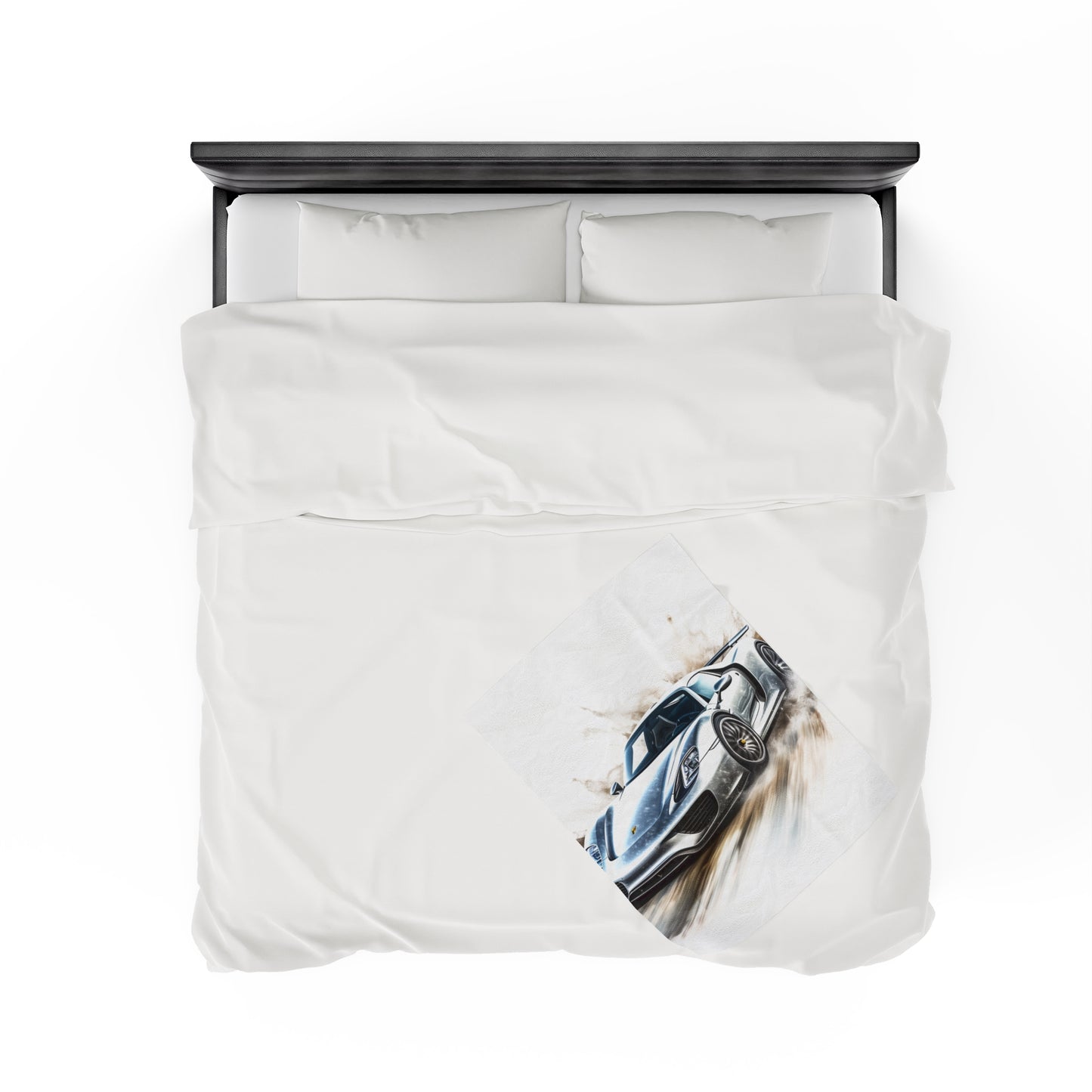 Velveteen Plush Blanket 918 Spyder white background driving fast with water splashing 2