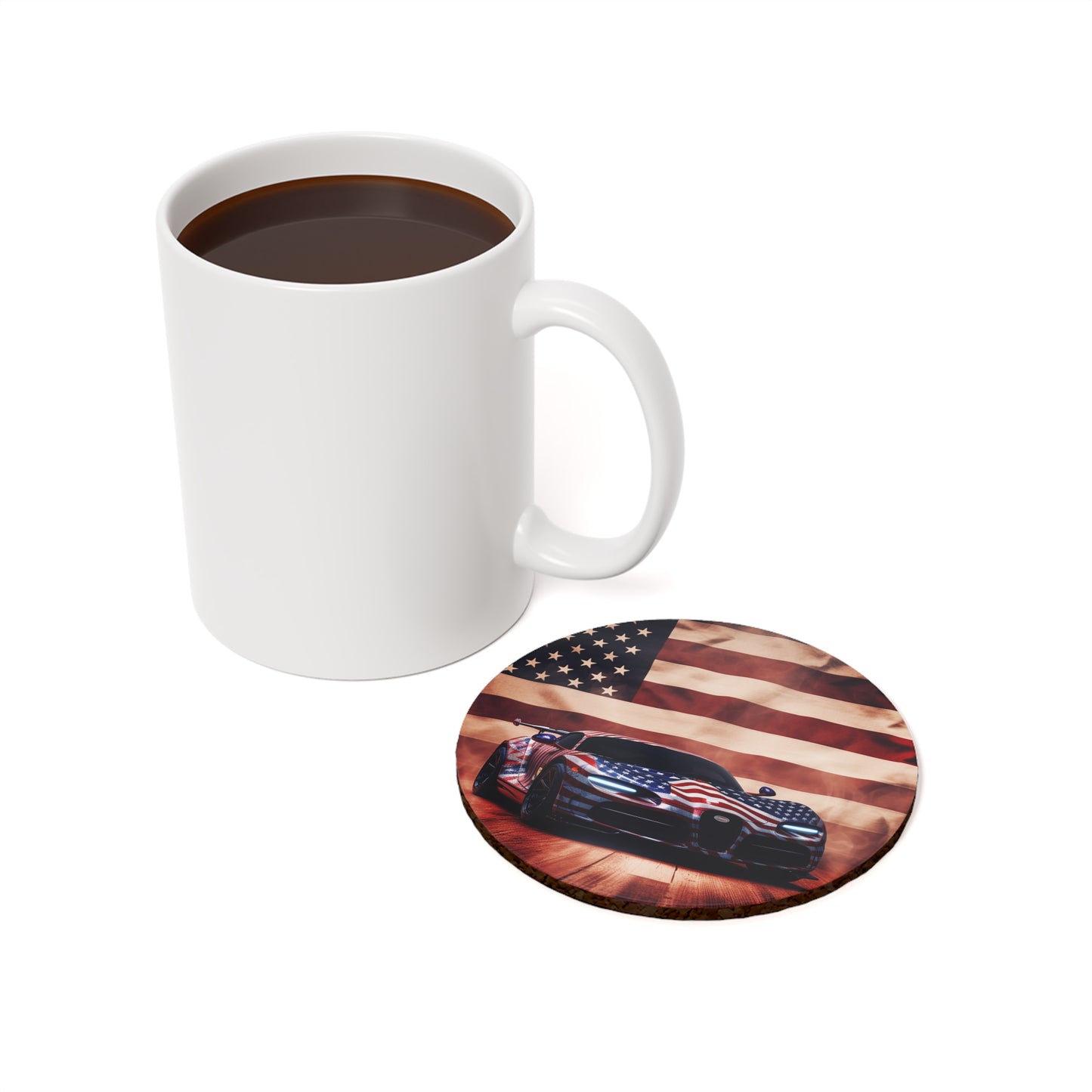 Cork Back Coaster Abstract American Flag Background Bugatti 2