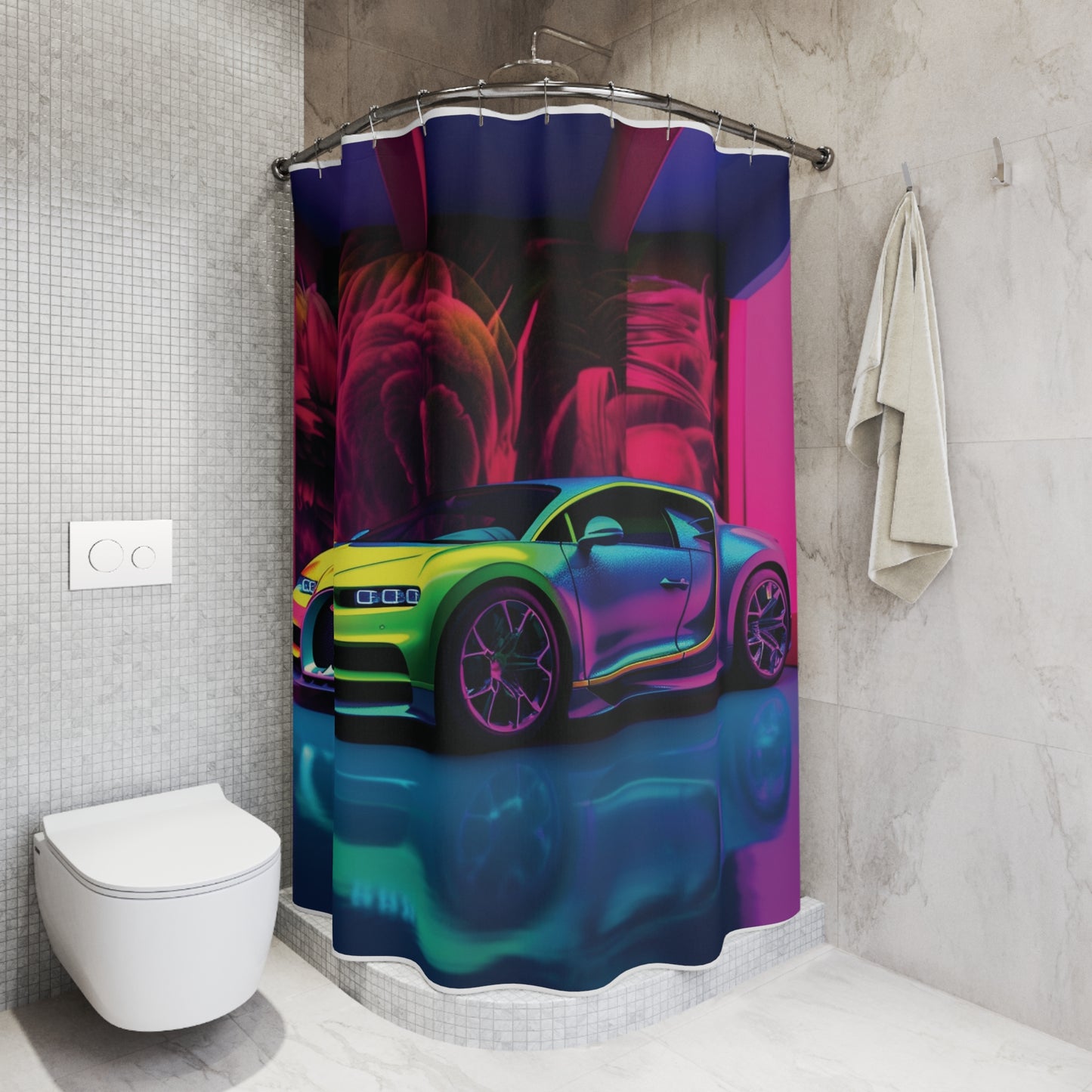 Polyester Shower Curtain Florescent Bugatti Flair 1