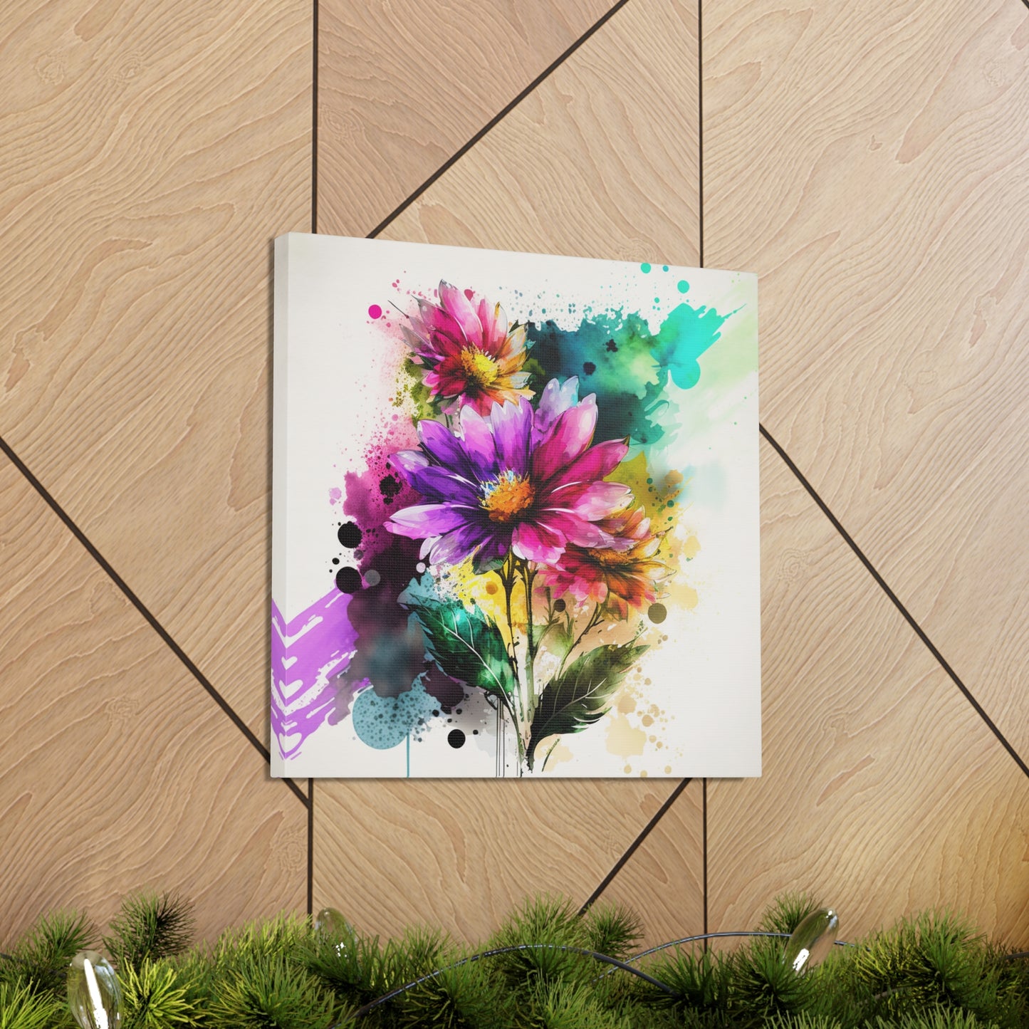 Canvas Gallery Wraps Bright Spring Flowers 1