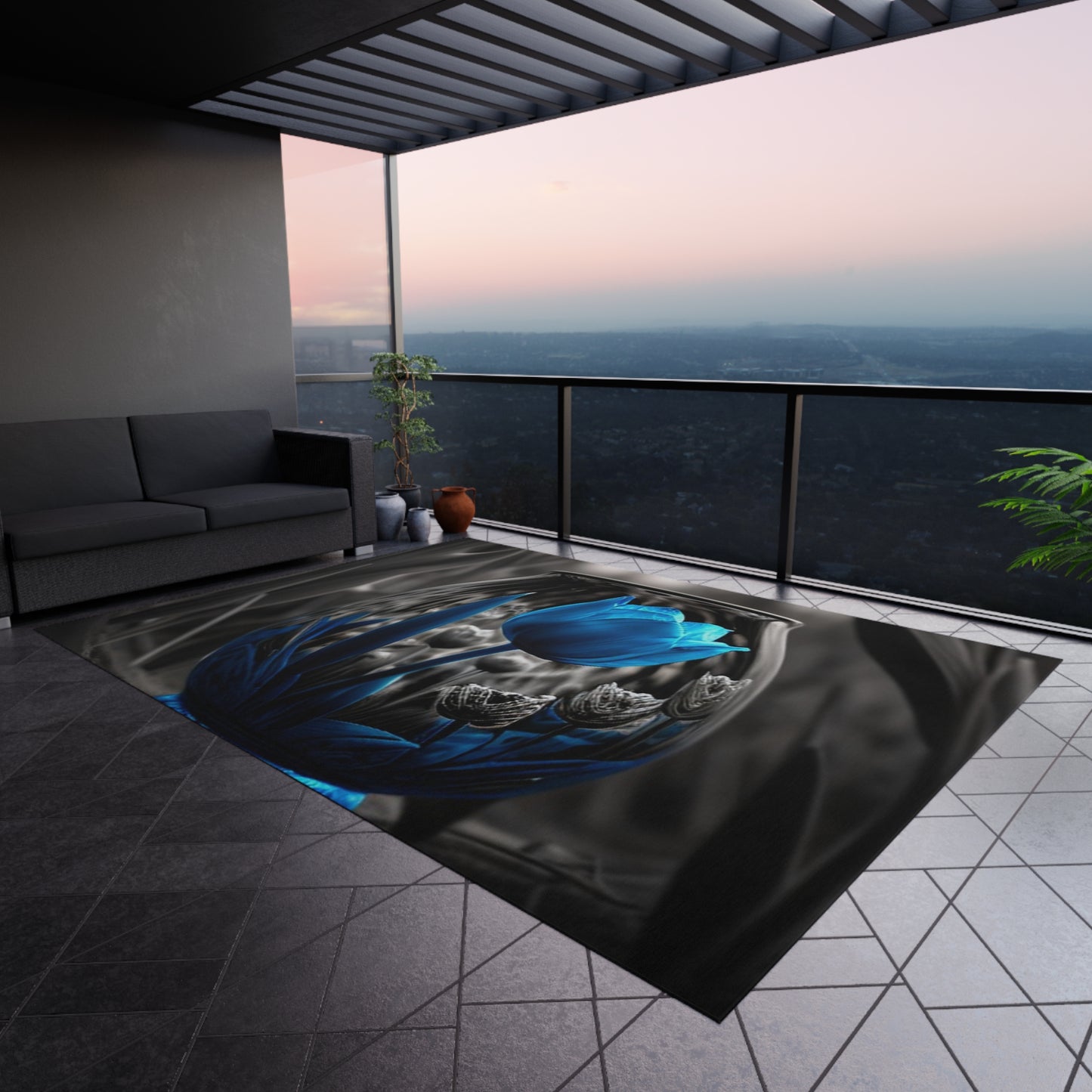 Outdoor Rug Tulip Blue 4