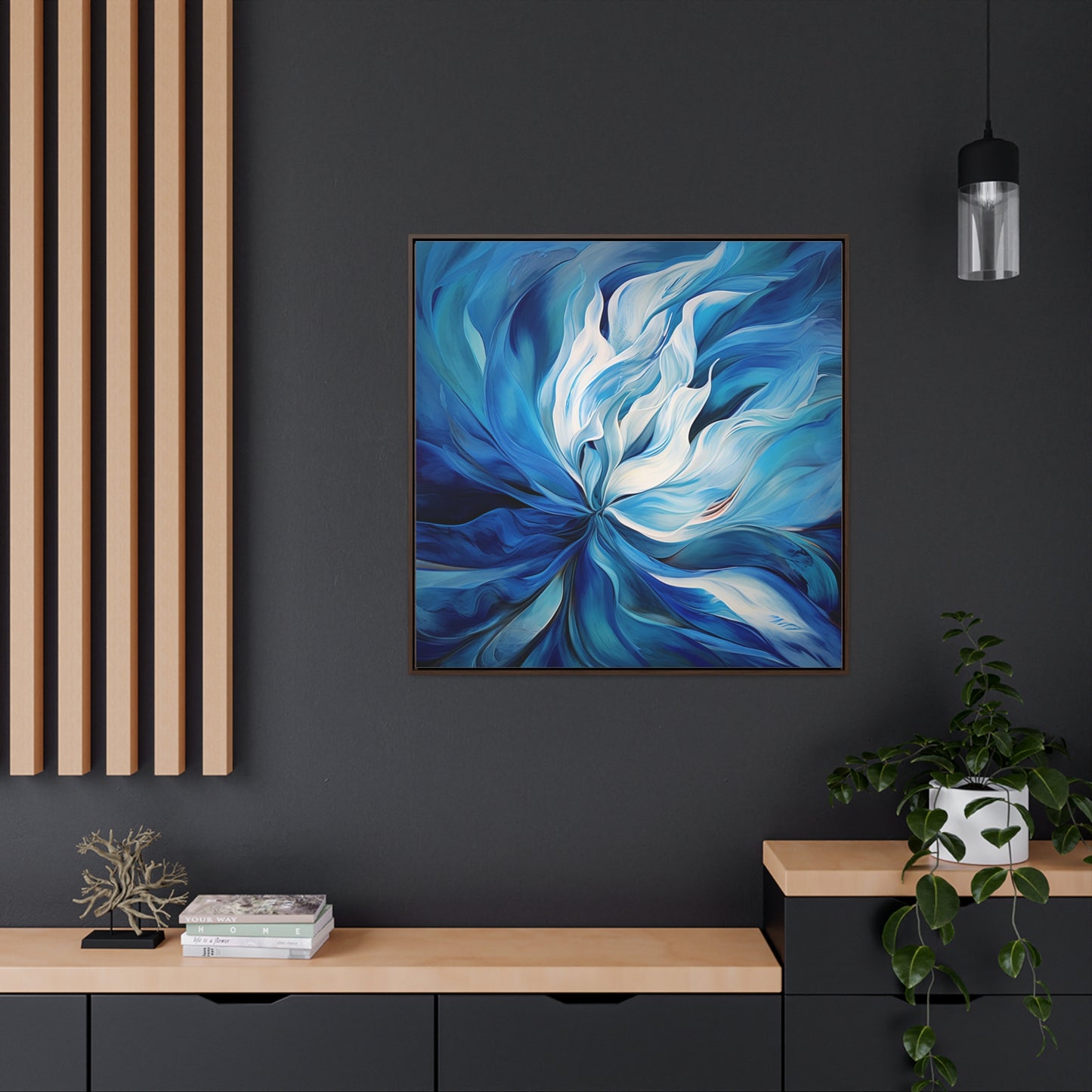 Gallery Canvas Wraps, Square Frame Blue Tluip Abstract 1
