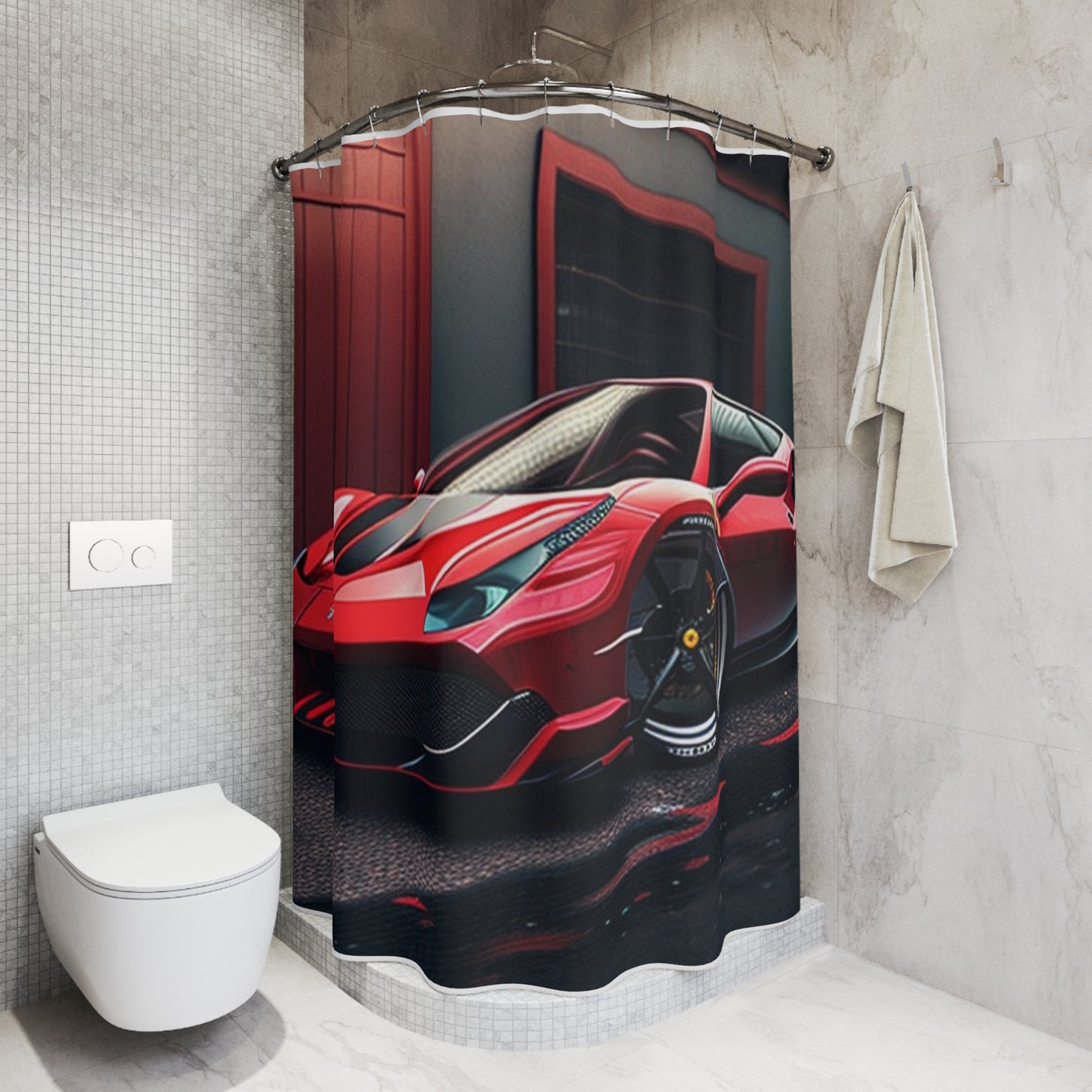 Polyester Shower Curtain Ferrari Hyper 1