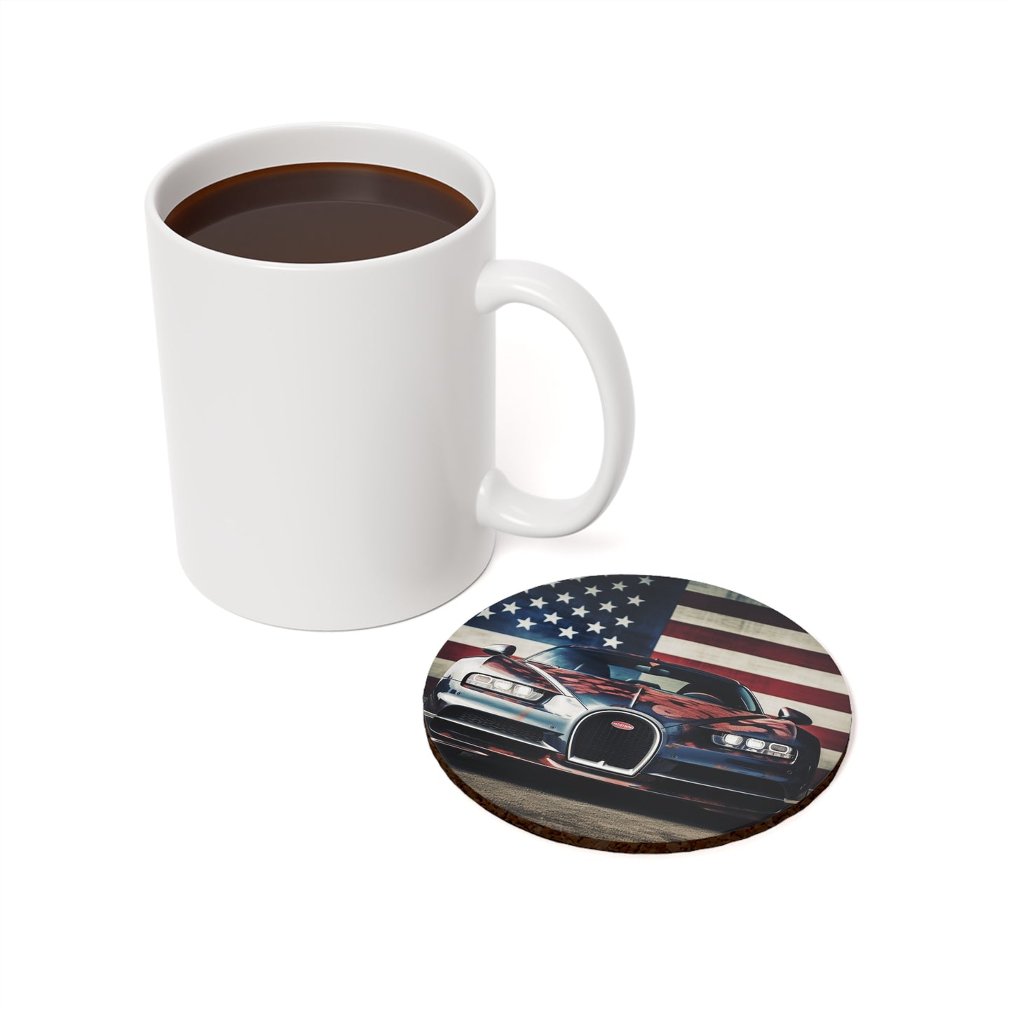 Cork Back Coaster Bugatti Flag 3