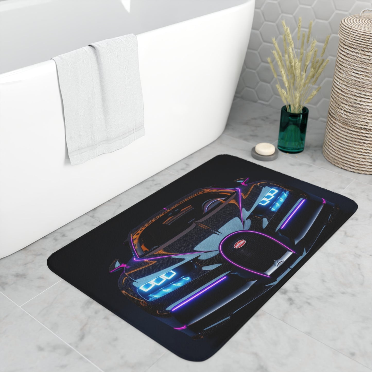 Memory Foam Bath Mat Hyper Bugatti Chiron 2