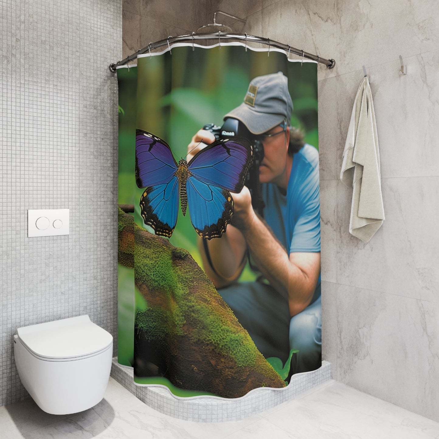 Polyester Shower Curtain Jungle Butterfly 4
