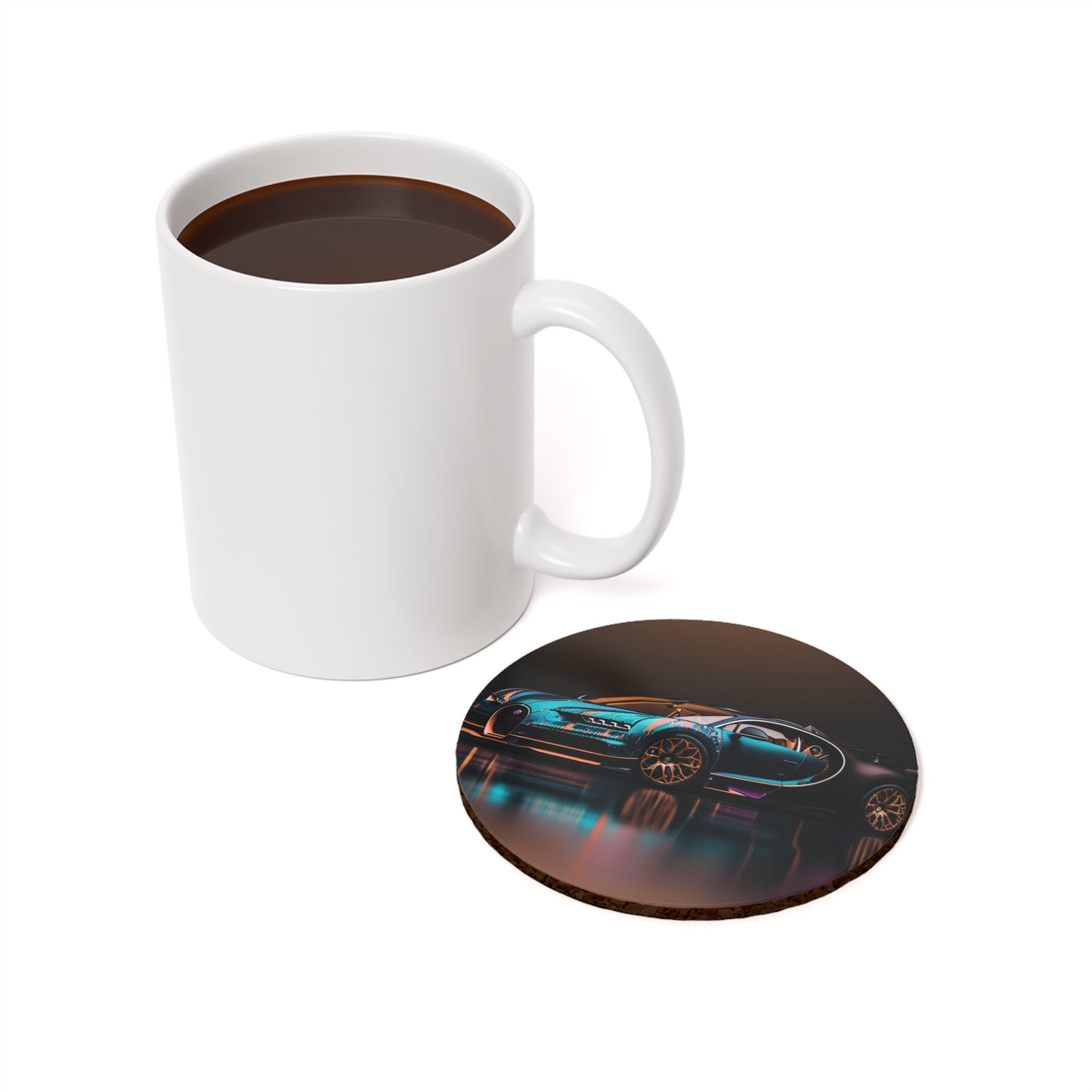 Cork Back Coaster Bugatti Blue 2