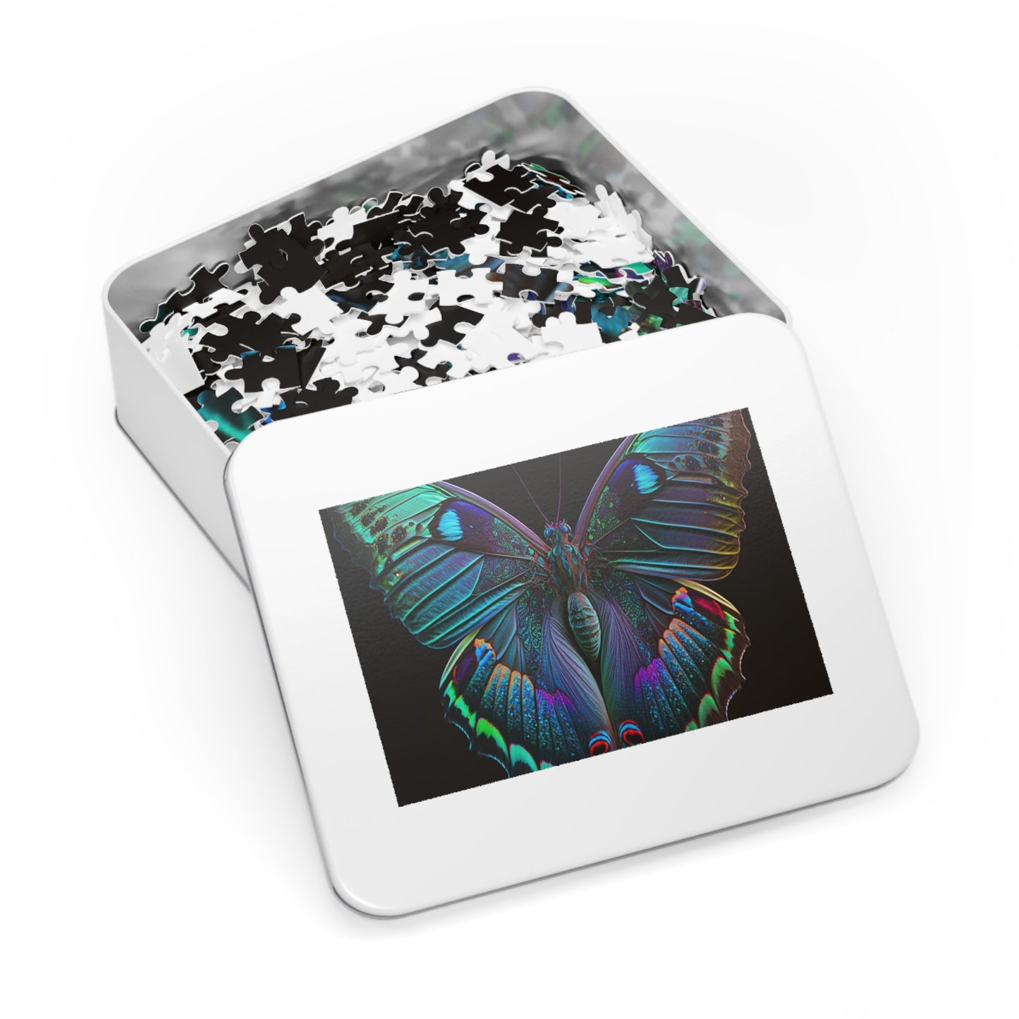 Jigsaw Puzzle (30, 110, 252, 500,1000-Piece) Hue Neon Butterfly 4