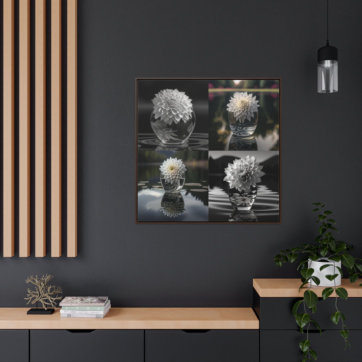Gallery Canvas Wraps, Square Frame White Dahlia 5