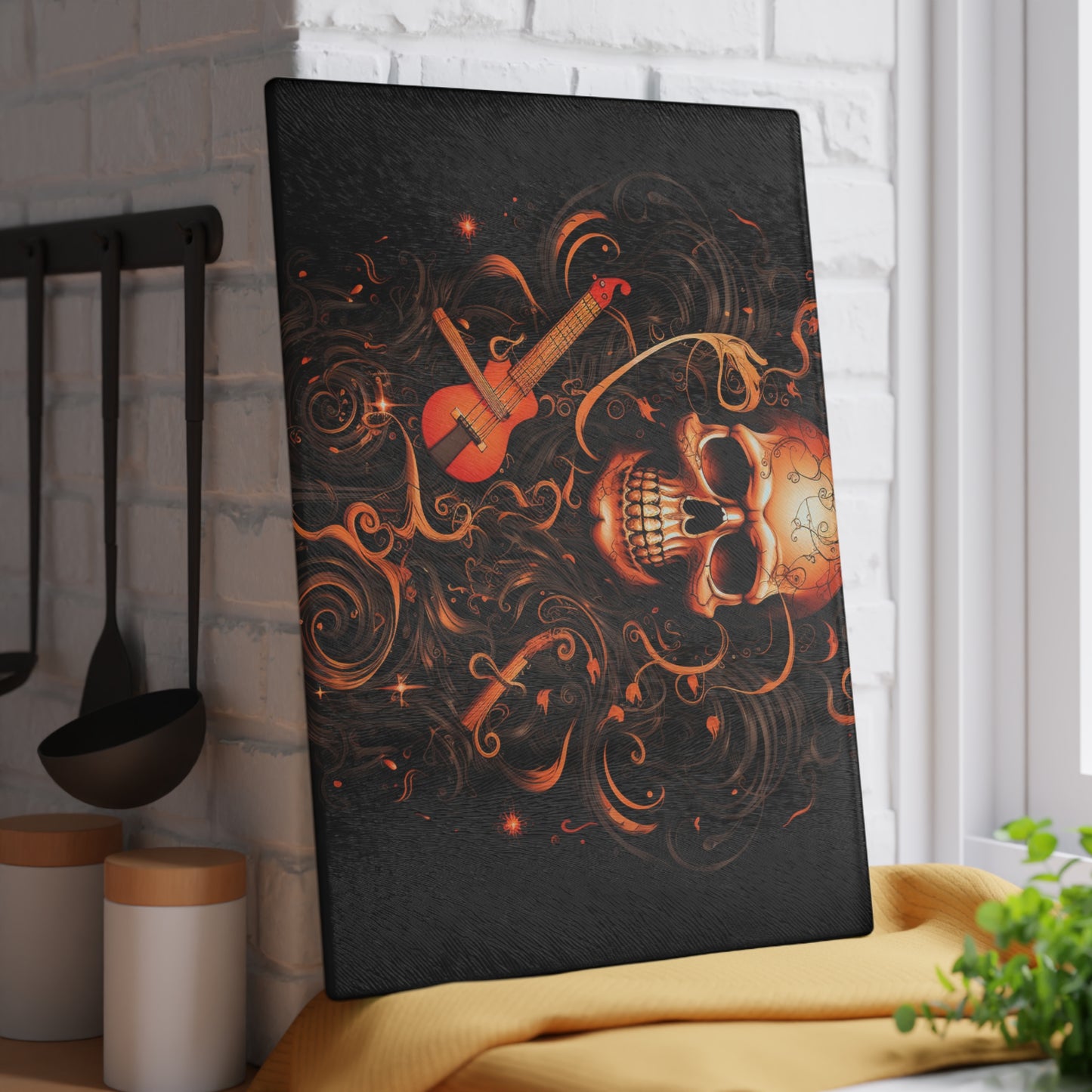 Glass Cutting Board Skull Treble Clef 4