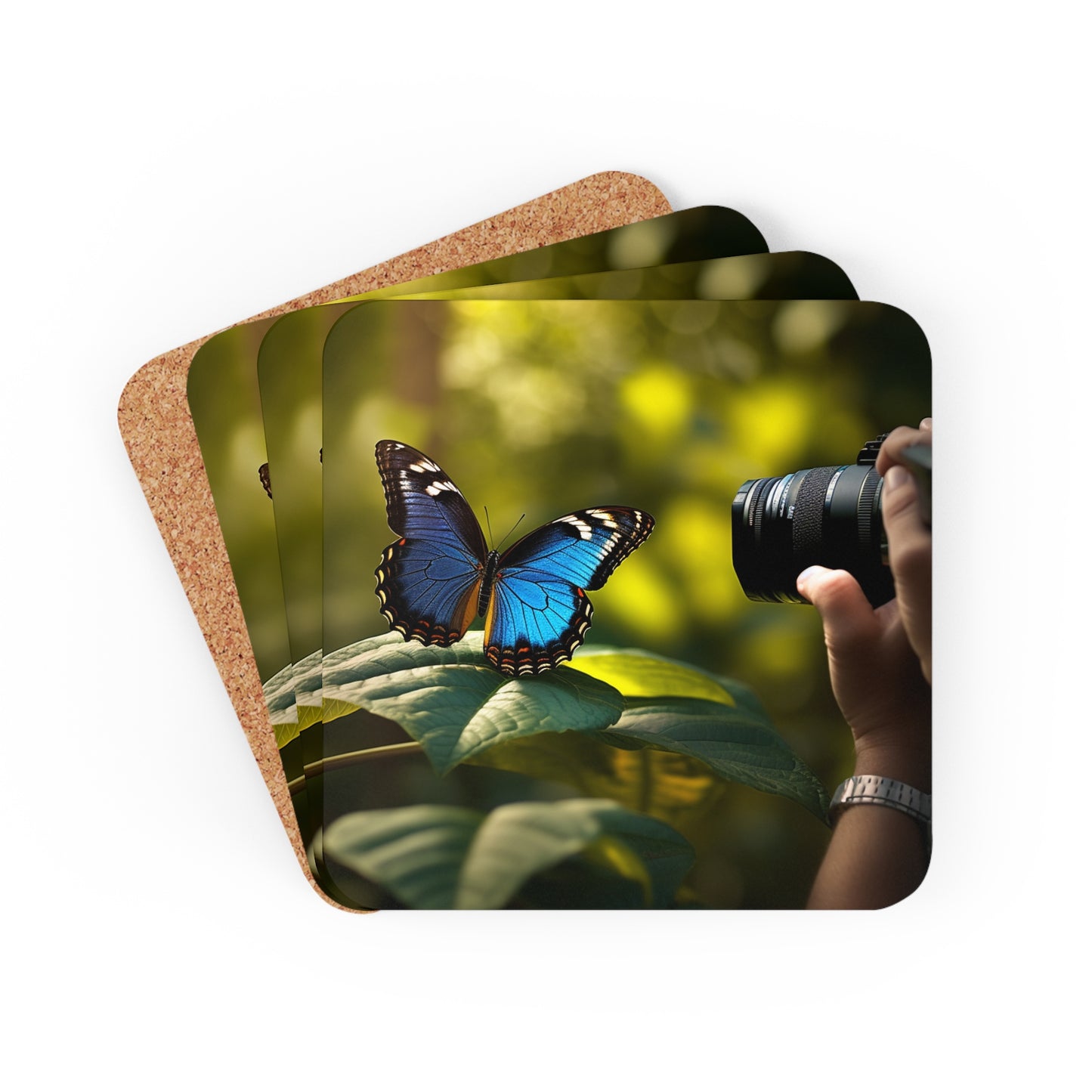 Corkwood Coaster Set Jungle Butterfly 3