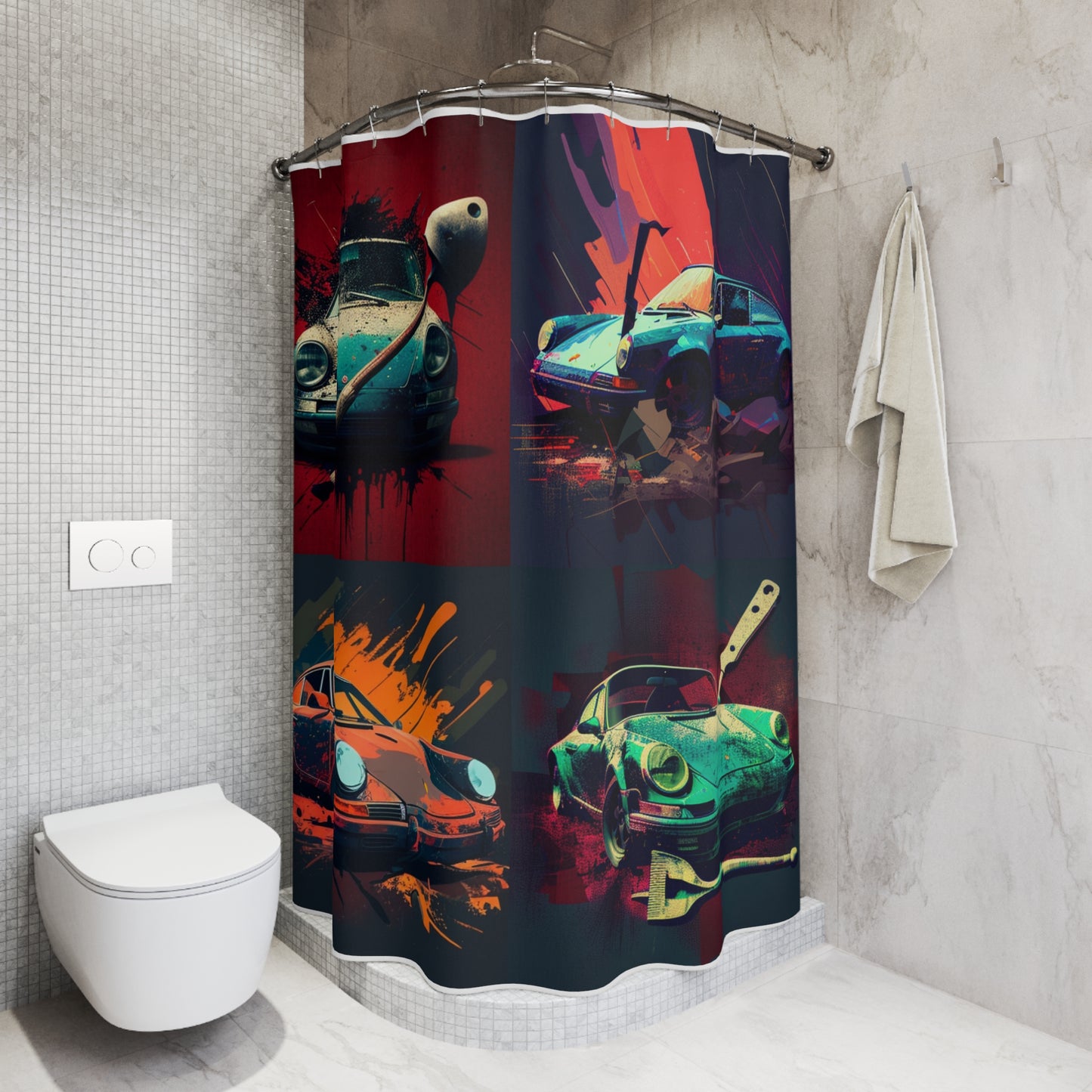 Polyester Shower Curtain Porsche Abstract 5