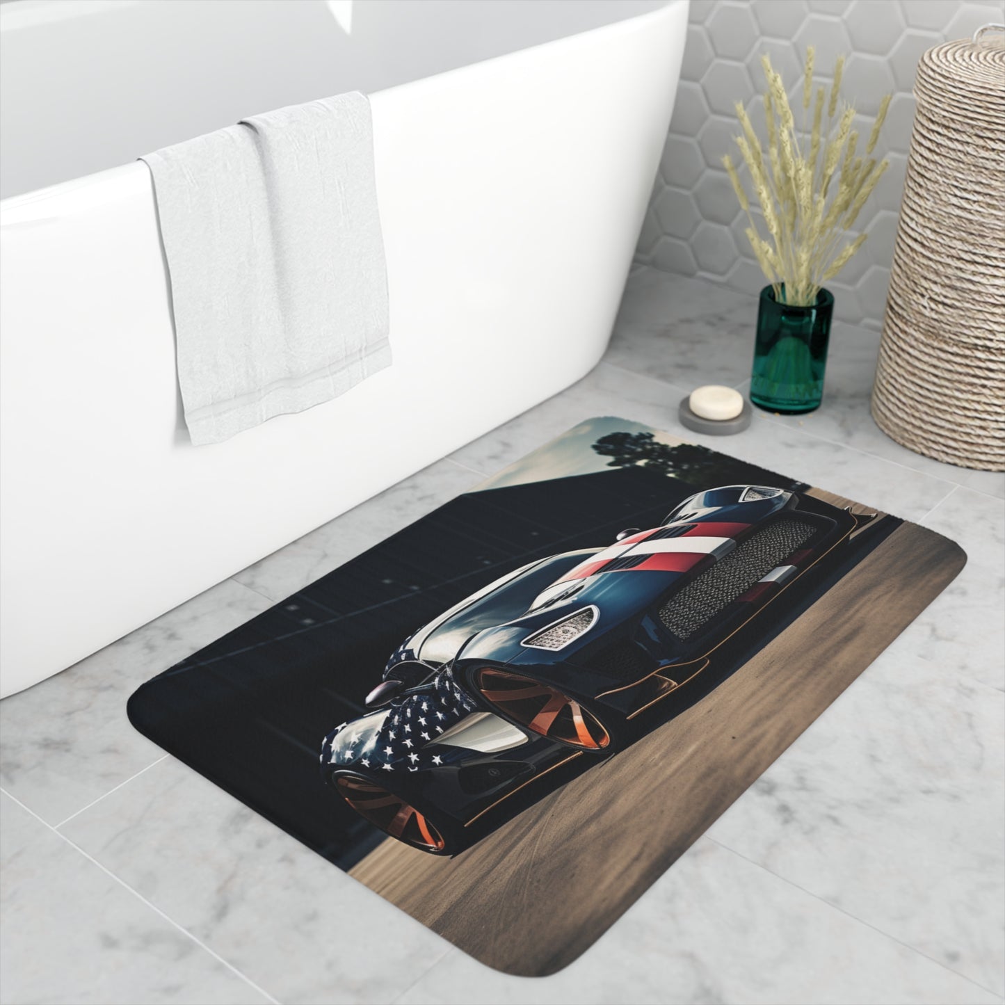 Memory Foam Bath Mat Bugatti Flag American 2