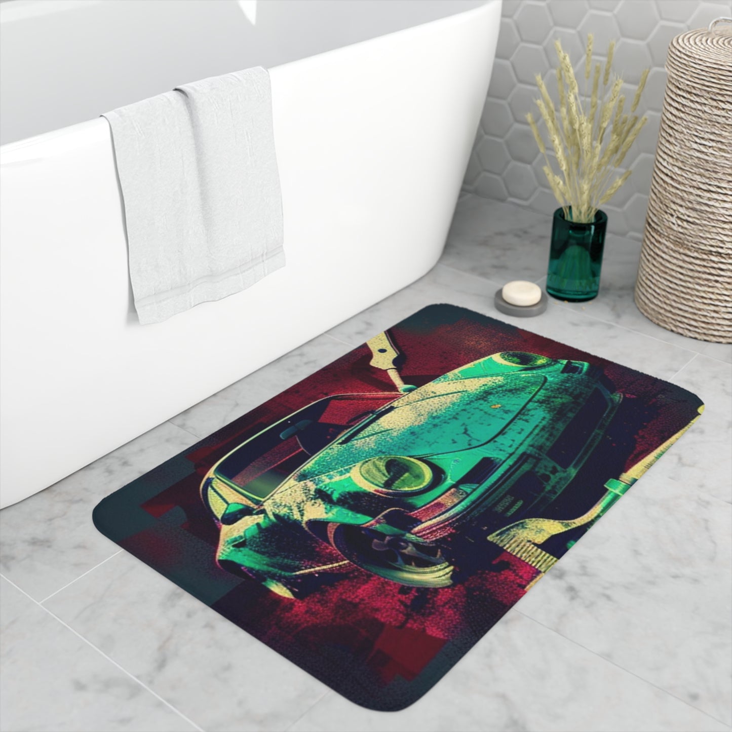 Memory Foam Bath Mat Porsche Abstract 4