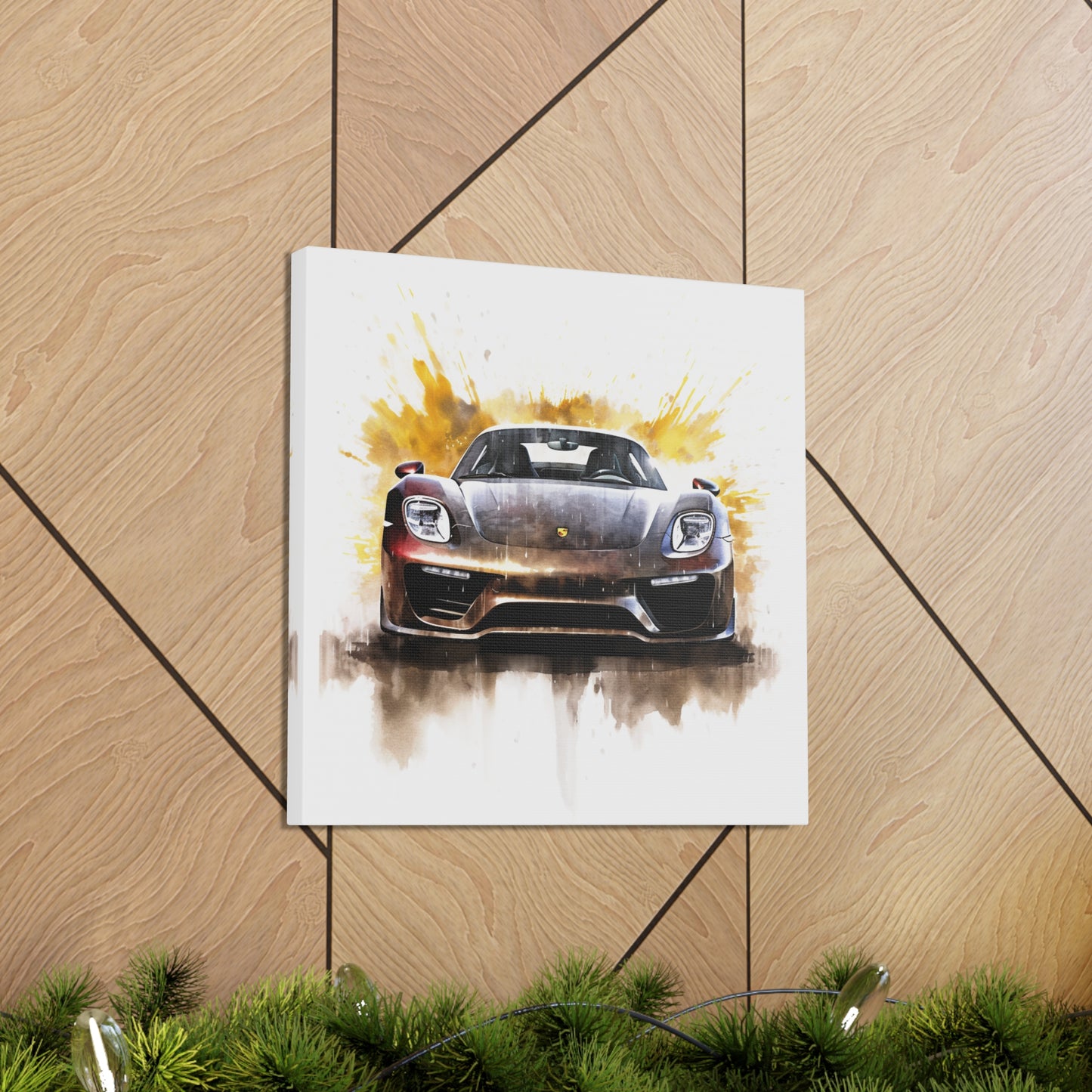 Canvas Gallery Wraps 918 Spyder white background driving fast with water splashing 1