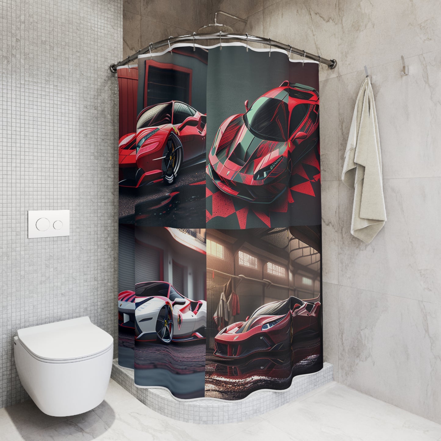 Polyester Shower Curtain Ferrari Hyper 5