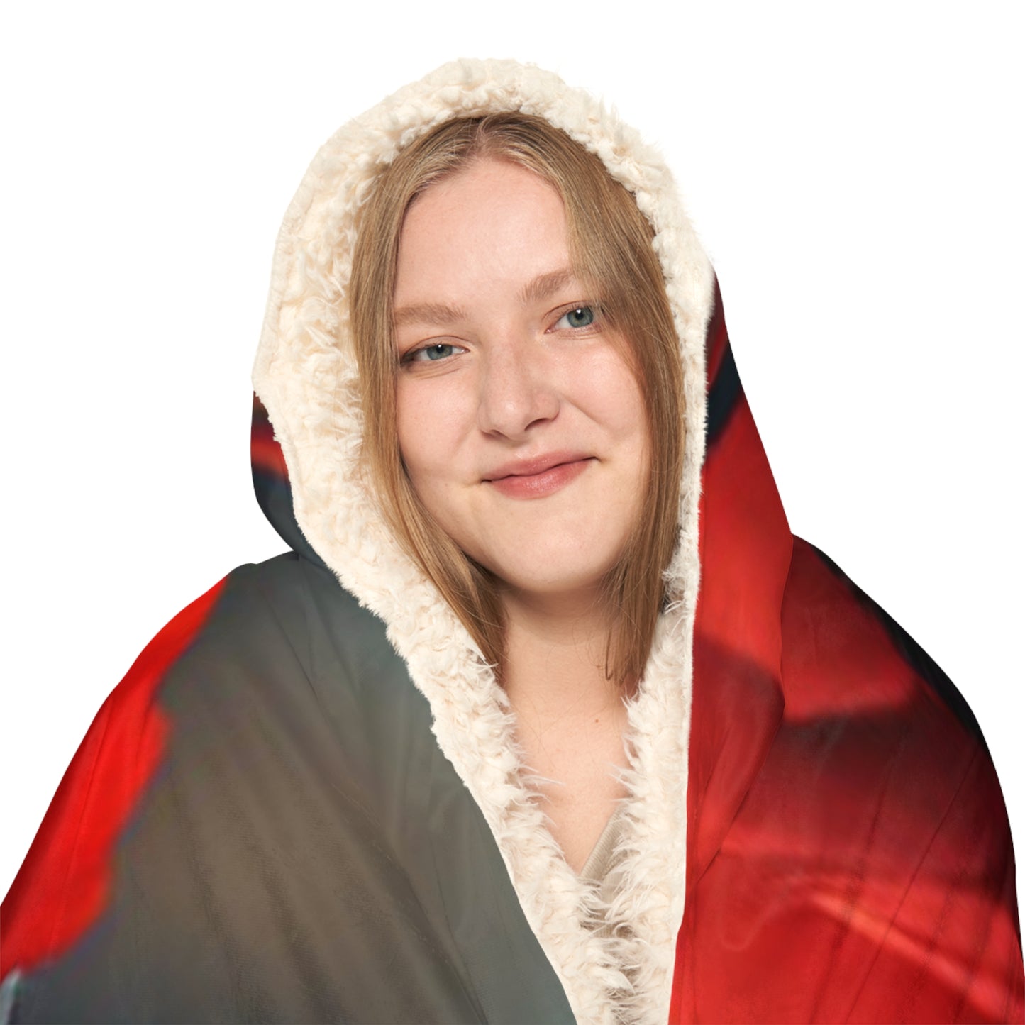 Snuggle Hooded Blanket Red Anemone in a Vase 3