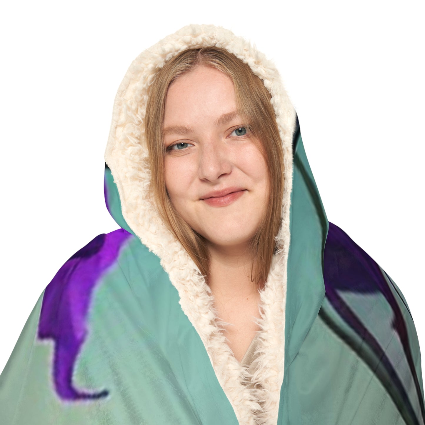 Snuggle Hooded Blanket Purple Sweet pea in a vase 2