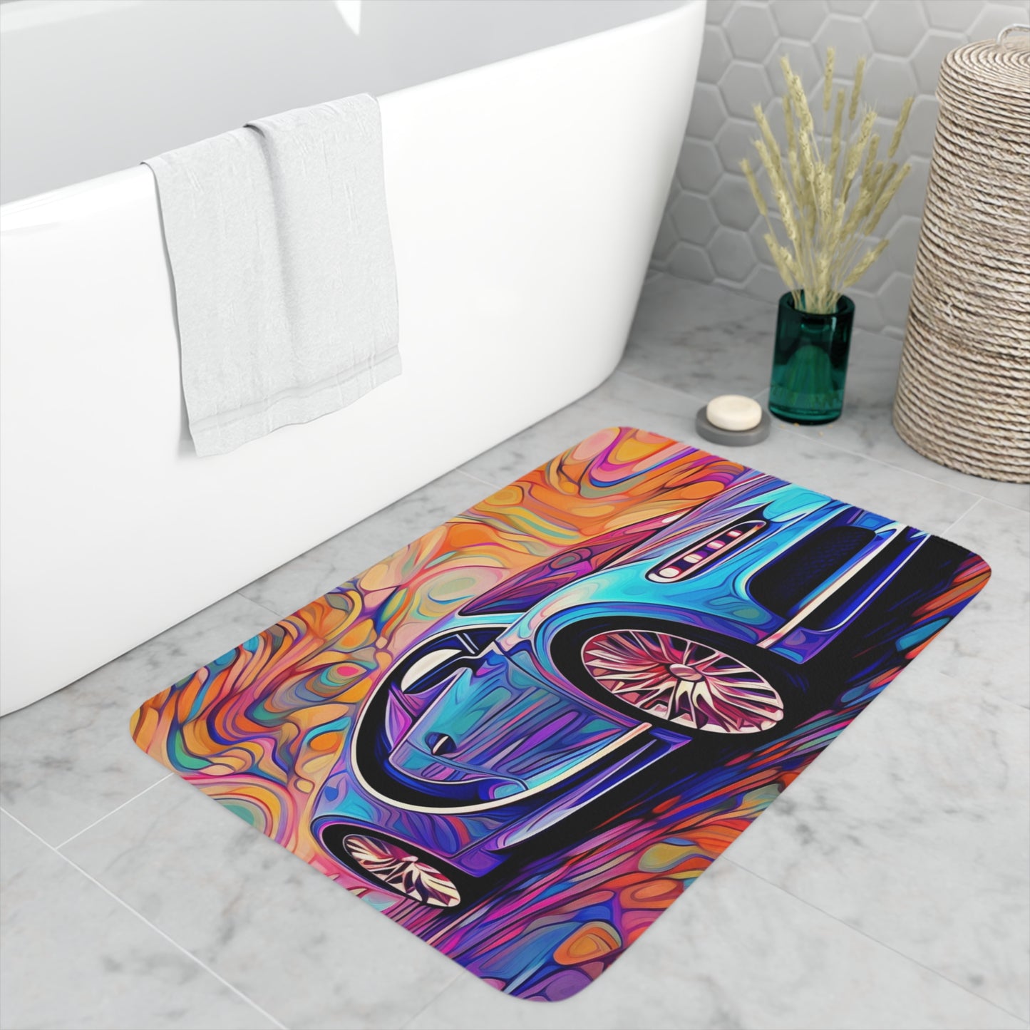 Memory Foam Bath Mat Bugatti Abstract Concept 3