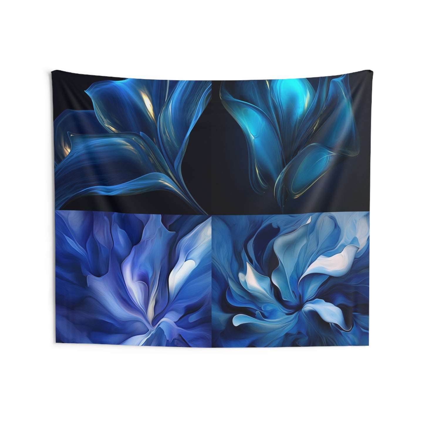 Indoor Wall Tapestries Abstract Blue Tulip 5