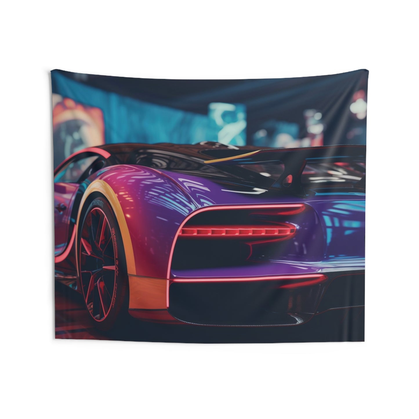 Indoor Wall Tapestries Hyper Bugatti Neon Chiron 3