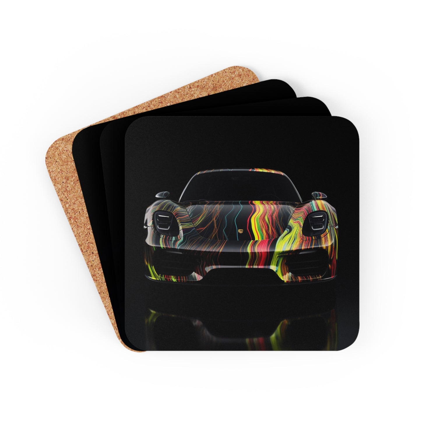 Corkwood Coaster Set Porsche Line 2