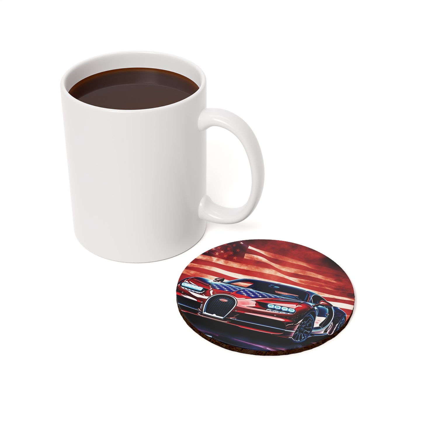 Cork Back Coaster Abstract American Flag Background Bugatti 3