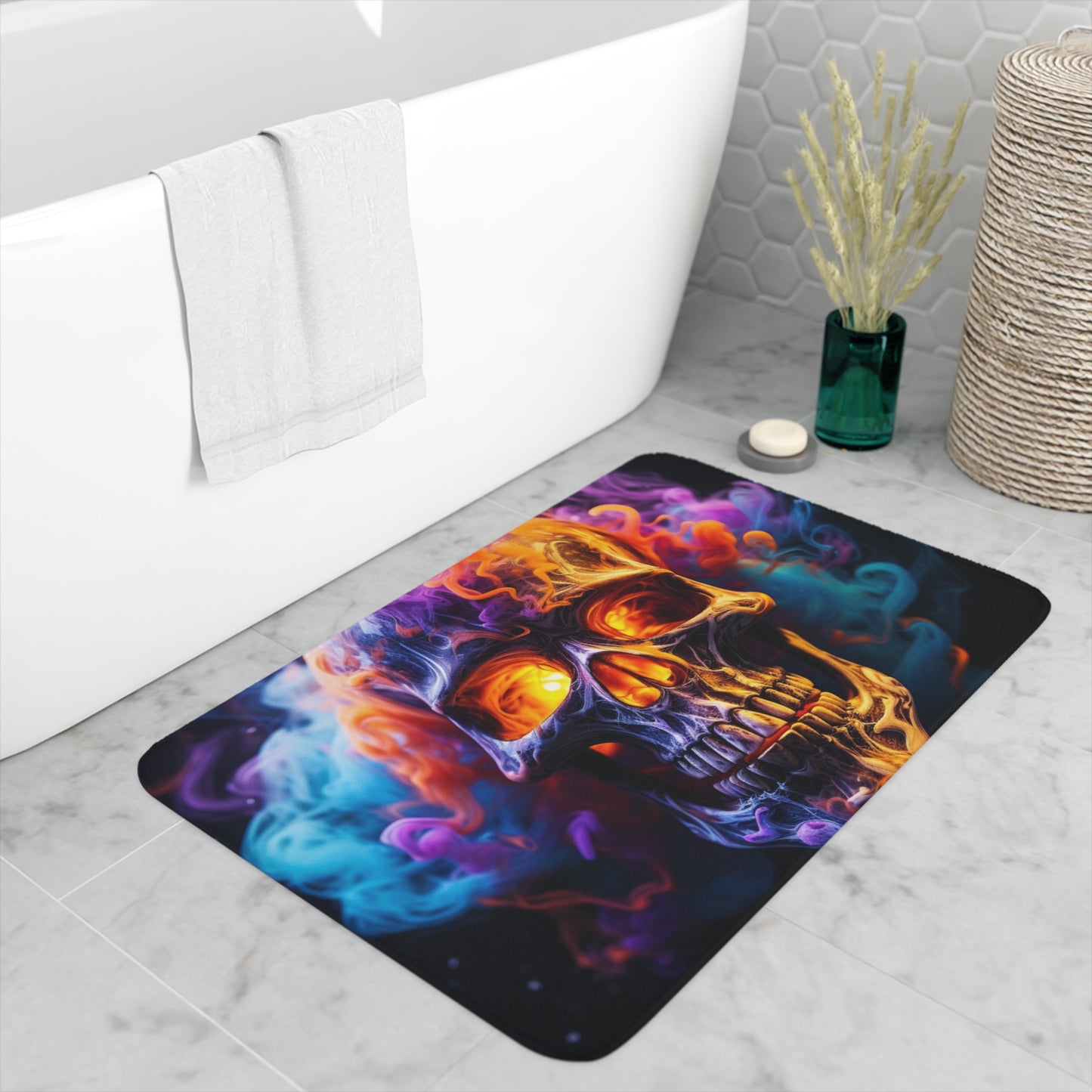 Memory Foam Bath Mat Macro Skull 2