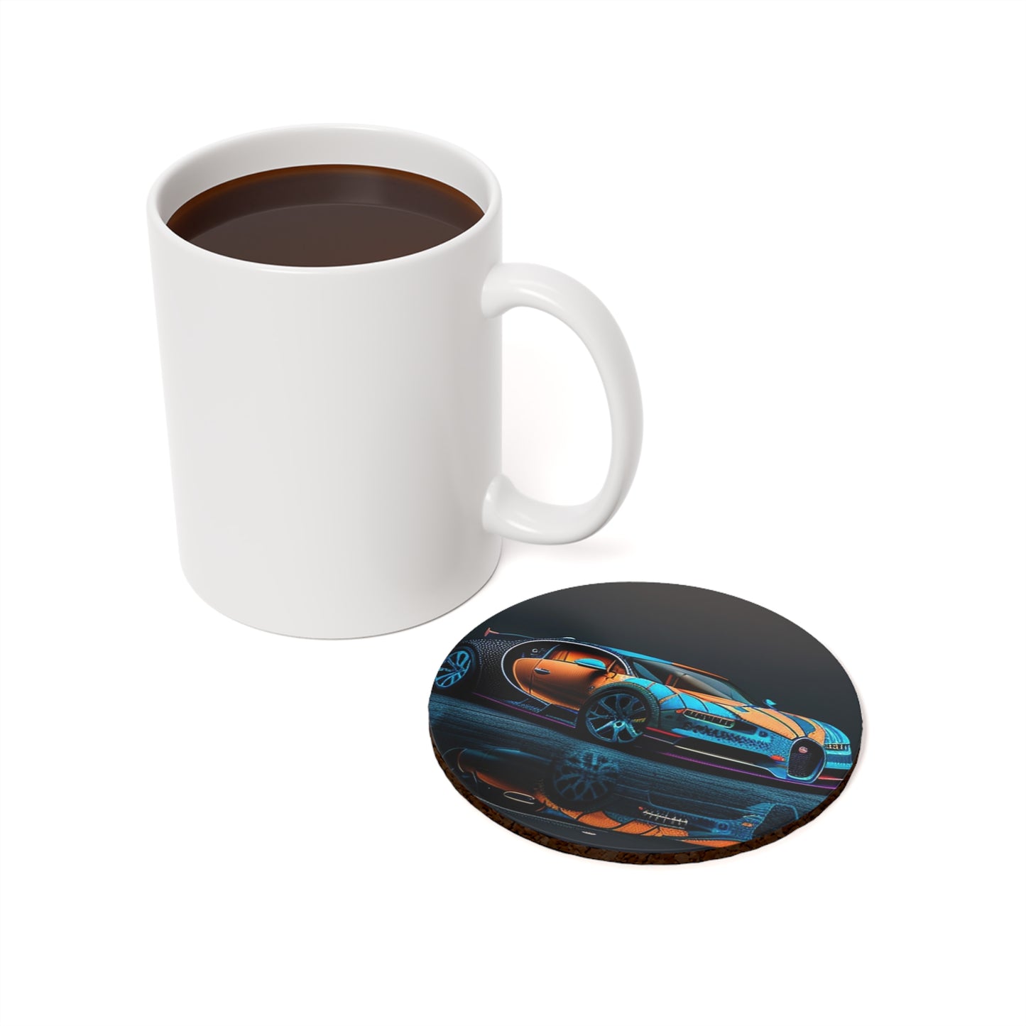 Cork Back Coaster Bugatti Blue 1